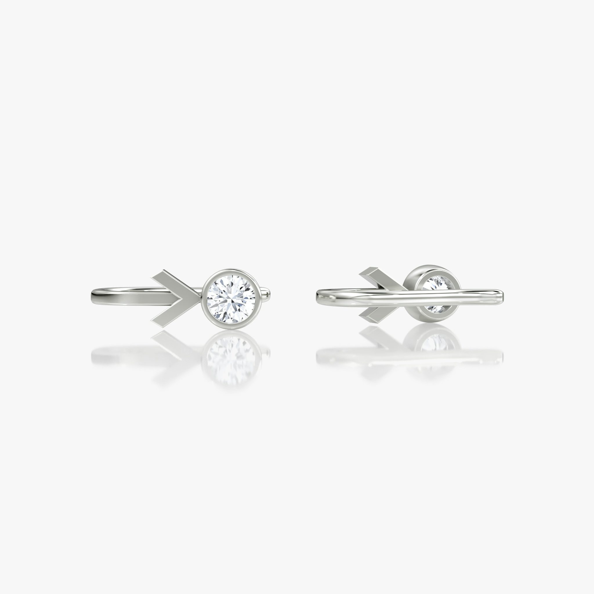 Arrow Cuff Earring | Round Brilliant | 14k | White Gold | caratWeight: 0.25ct