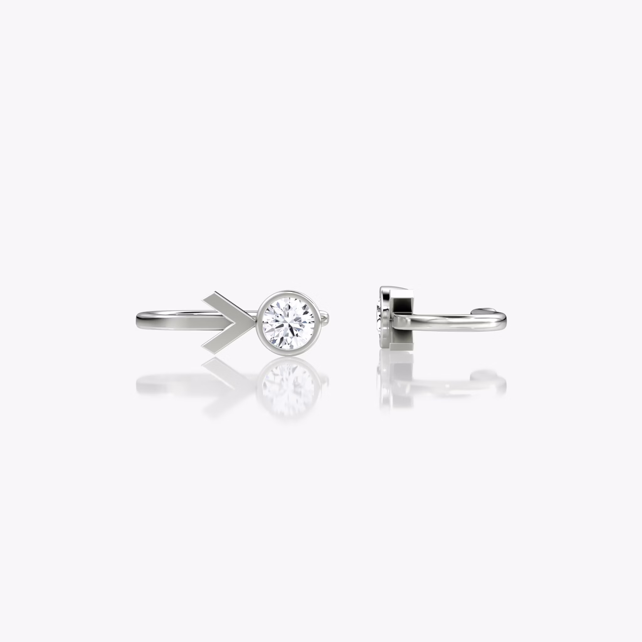 Arrow Cuff Earring | Round Brilliant | 14k | White Gold | caratWeight: 0.25ct