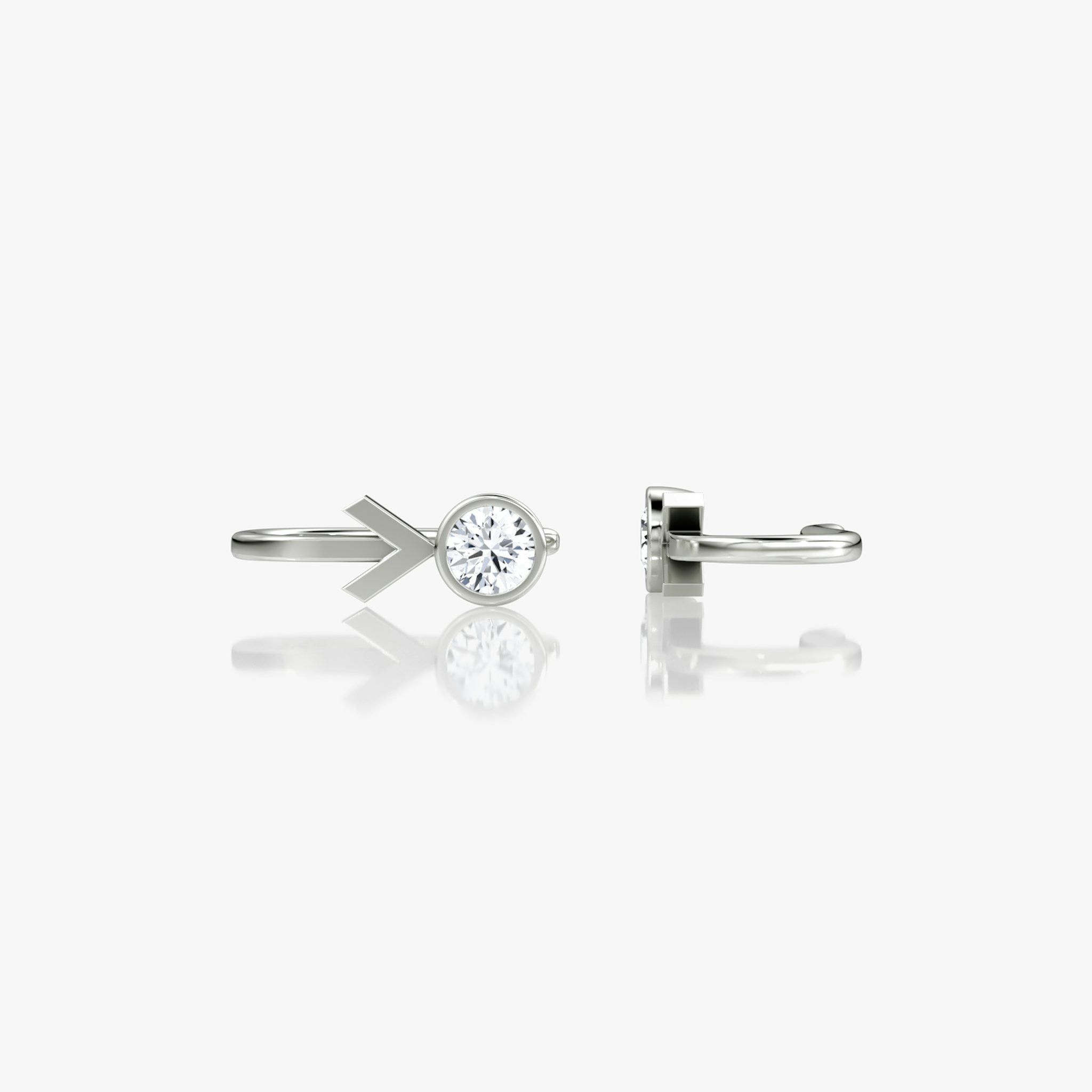 Arrow Cuff Earring | Round Brilliant | 14k | White Gold | caratWeight: 0.25ct