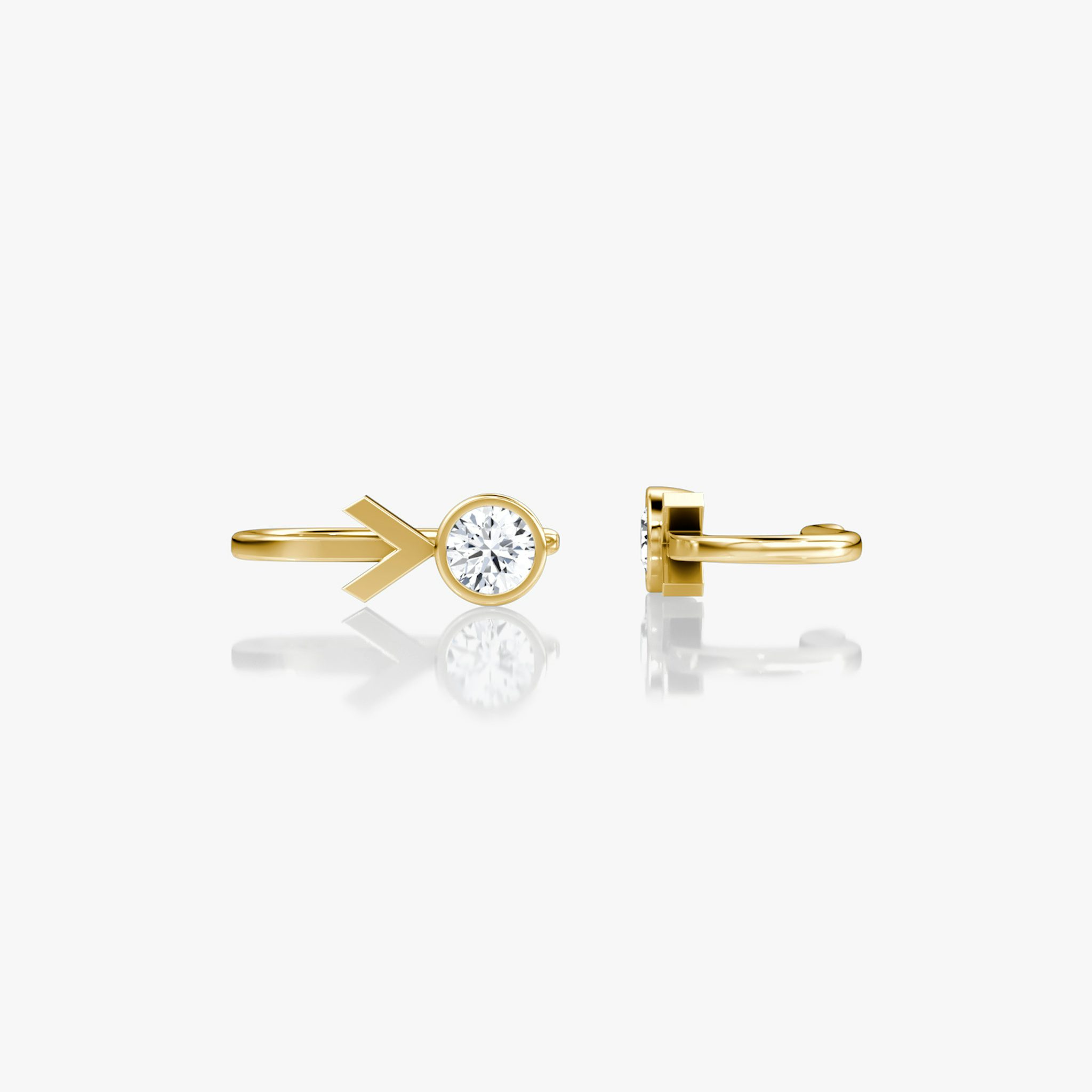 Arrow Cuff Earring | Round Brilliant | 14k | Yellow Gold | caratWeight: 0.25ct