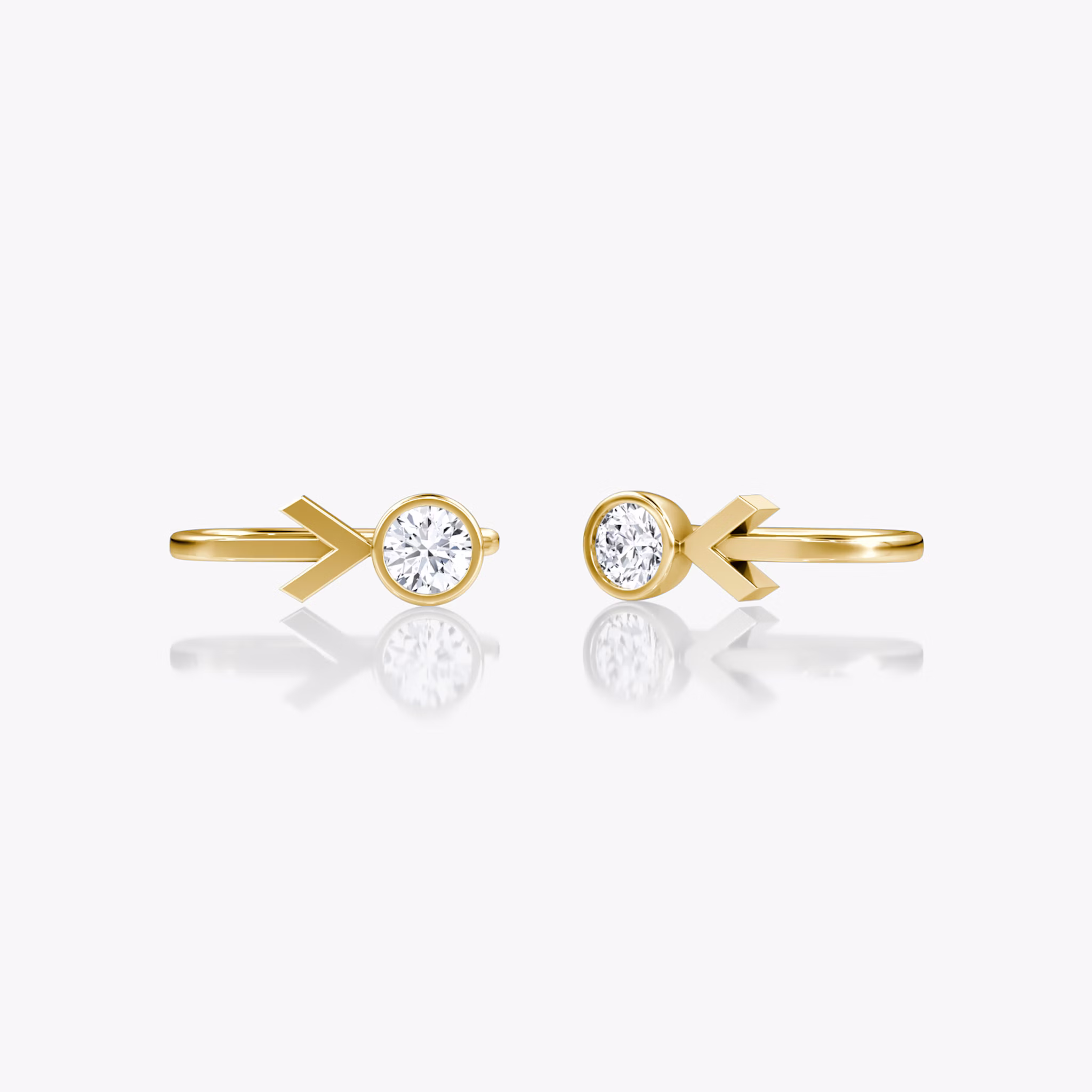 Arrow Cuff Earring | Round Brilliant | 14k | Yellow Gold | caratWeight: 0.25ct