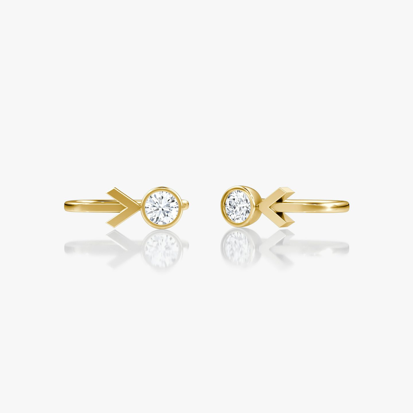Pendiente Arrow Cuff | Brillante | 14k | Oro amarillo | caratWeight: 0.25ct
