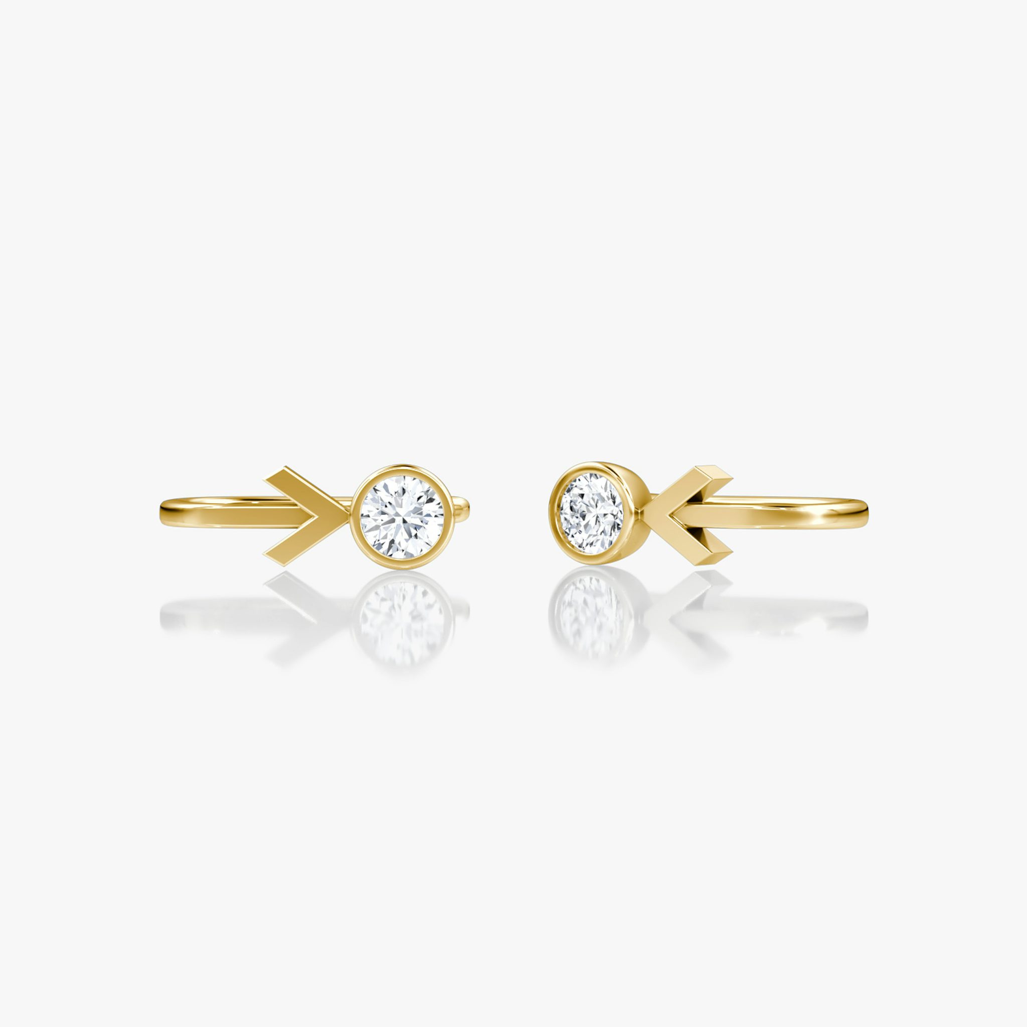 Arrow Cuff Earring | Round Brilliant | 14k | Yellow Gold | caratWeight: 0.25ct