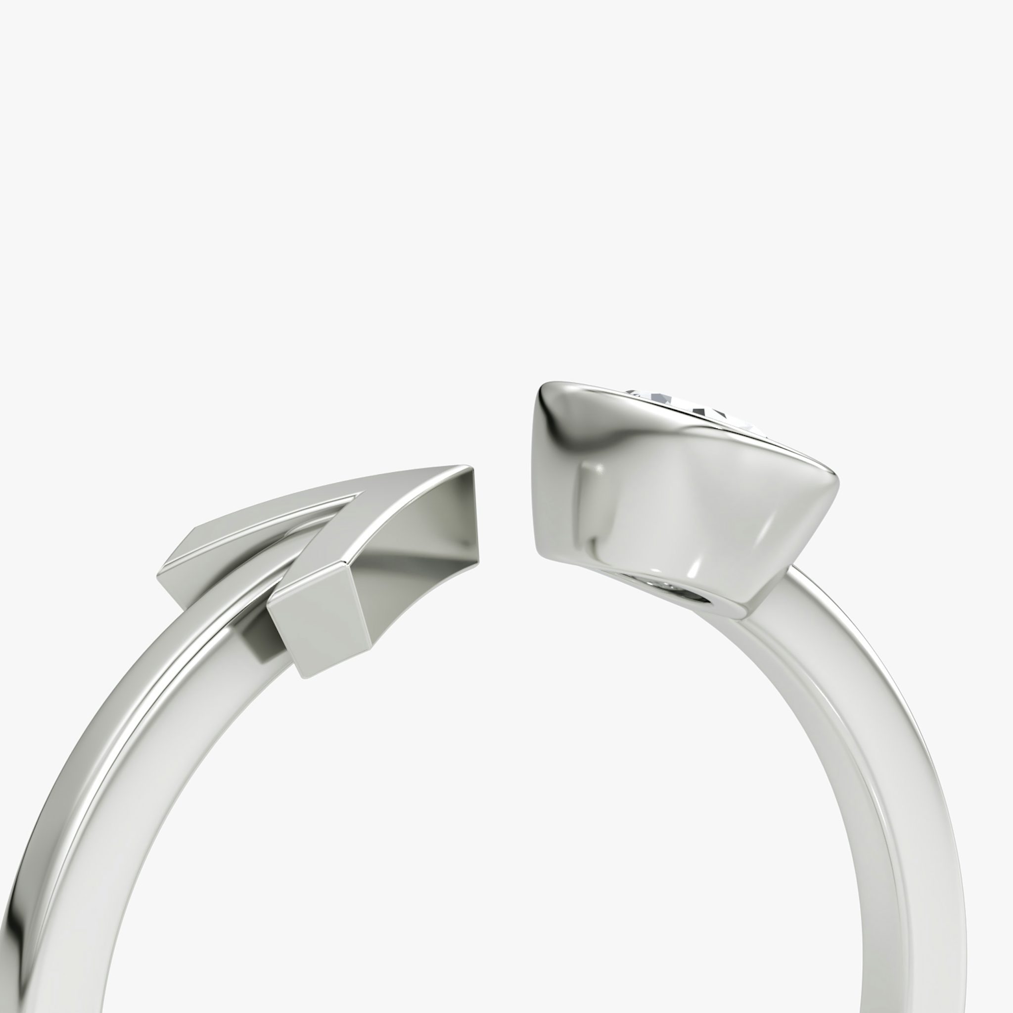 Arrow Cuff Ring | Round Brilliant | 14k | White Gold | caratWeight: 0.40ct