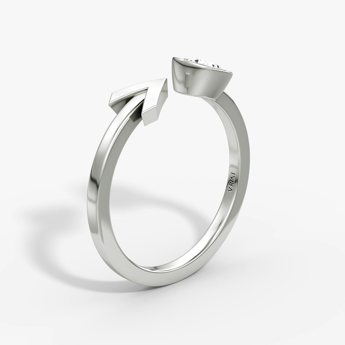 Bague Arrow Cuff | Rond Brillant | 14k | Or blanc | caratWeight: 0.40ct