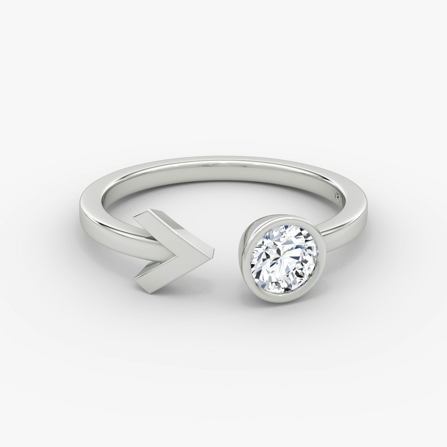 Bague Arrow Cuff | Rond Brillant | 14k | Or blanc | caratWeight: 0.40ct