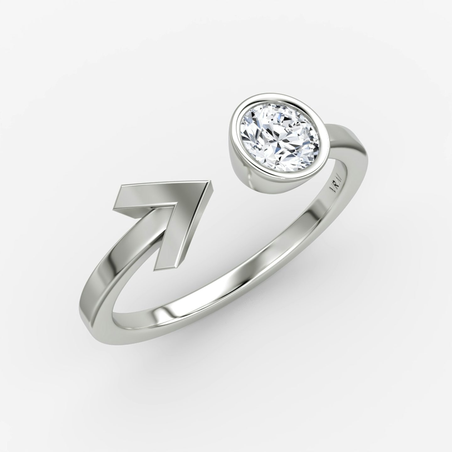 Bague Arrow Cuff | Rond Brillant | 14k | Or blanc | caratWeight: 0.40ct