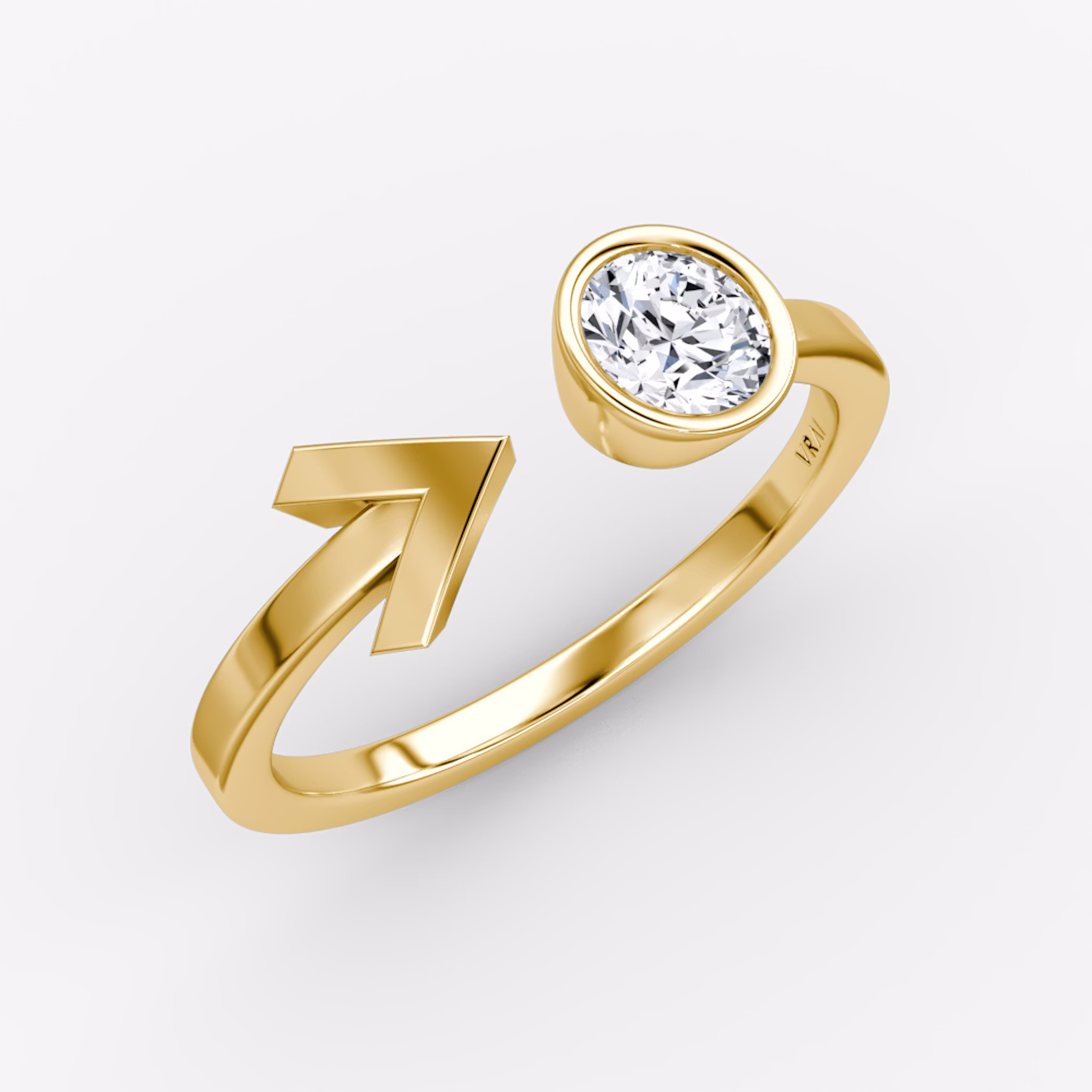 Arrow Cuff Ring | Round Brilliant | 14k | Yellow Gold | caratWeight: 0.40ct