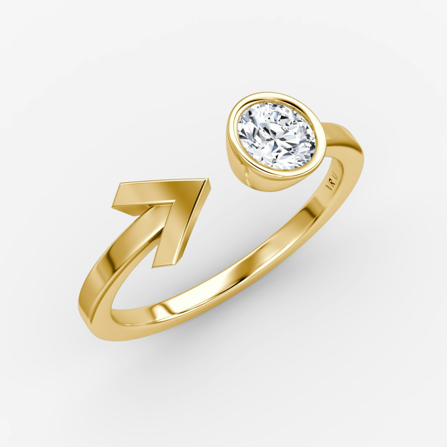 Bague Arrow Cuff | Rond Brillant | 14k | Or jaune | caratWeight: 0.40ct