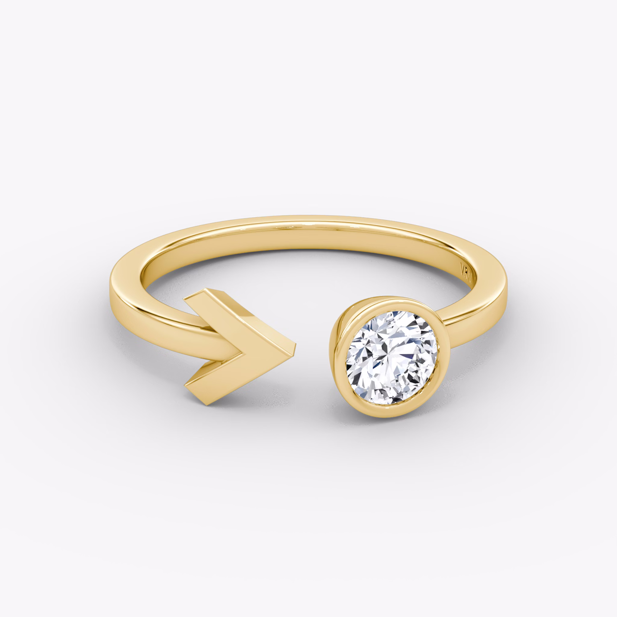 Arrow Cuff Ring | Round Brilliant | 14k | Yellow Gold | caratWeight: 0.40ct