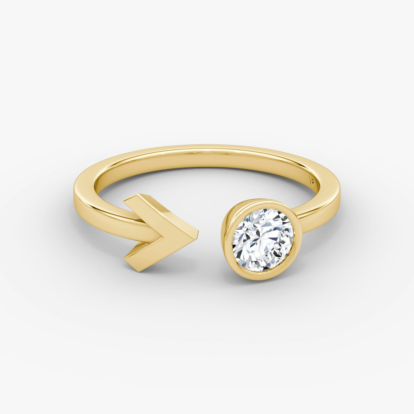 Bague Arrow Cuff | Rond Brillant | 14k | Or jaune | caratWeight: 0.40ct