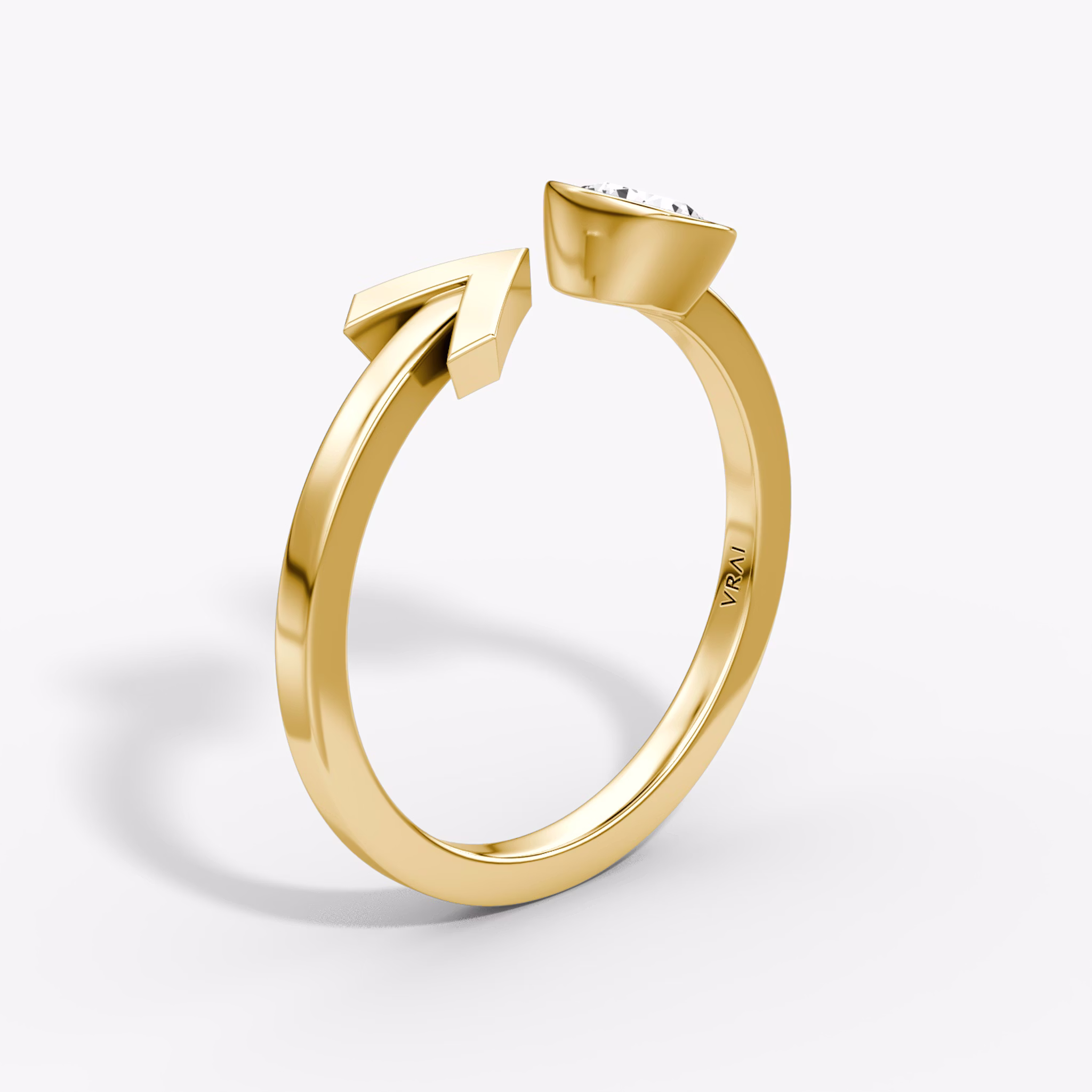 Arrow Cuff Ring | Round Brilliant | 14k | Yellow Gold | caratWeight: 0.40ct