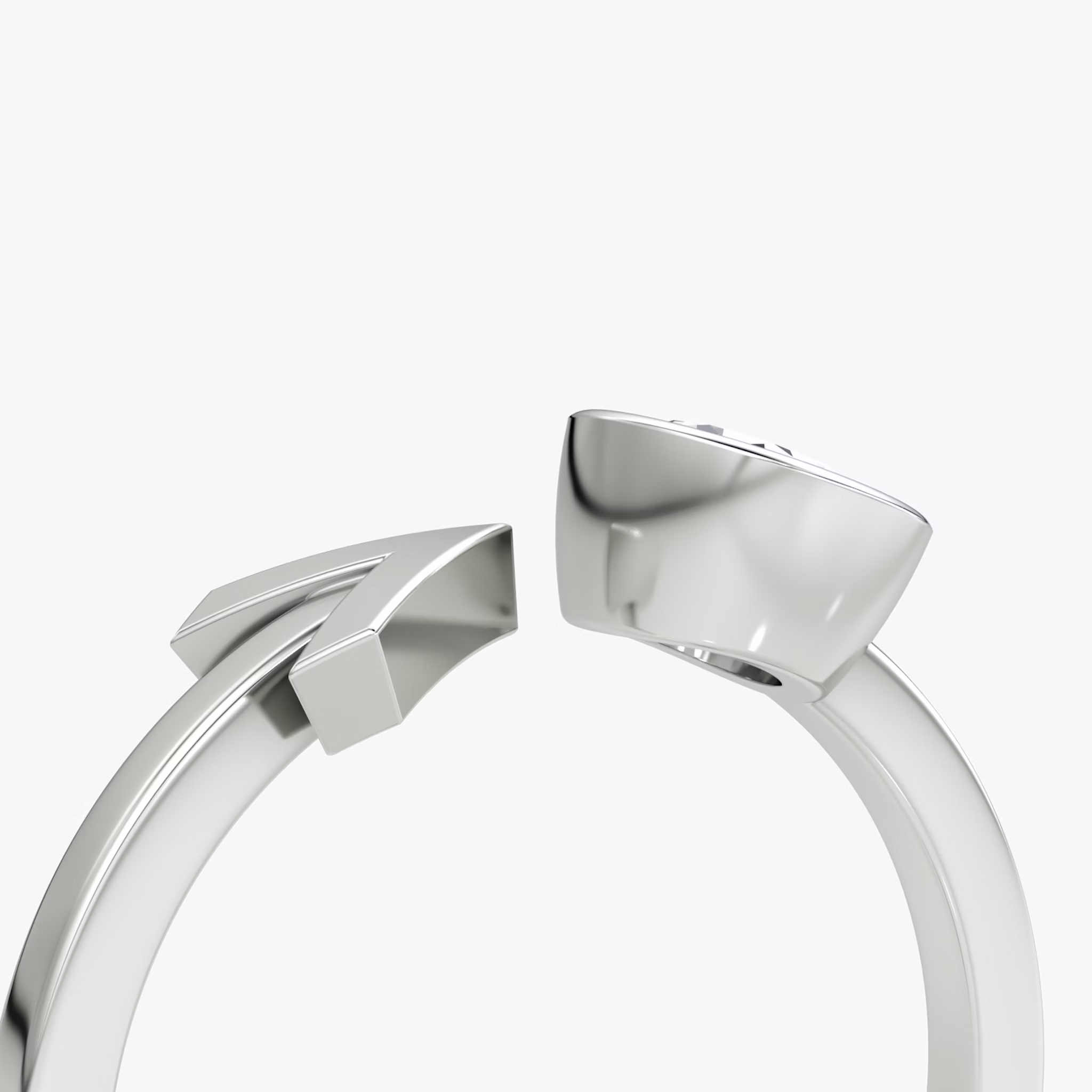 Arrow Cuff Ring | Round Brilliant | 14k | White Gold | caratWeight: 0.50ct