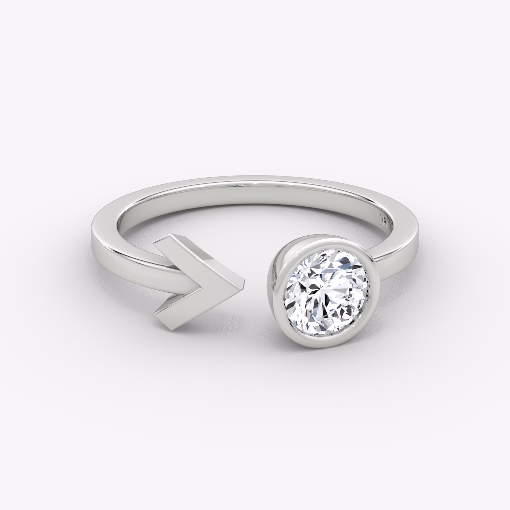 Arrow Cuff Ring | Round Brilliant | 14k | White Gold | caratWeight: 0.50ct