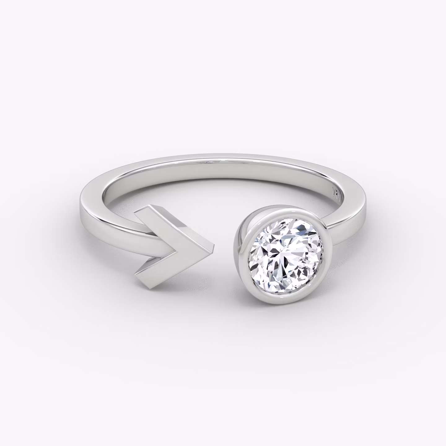 Bague Arrow Cuff | Rond Brillant | 14k | Or blanc | caratWeight: 0.50ct