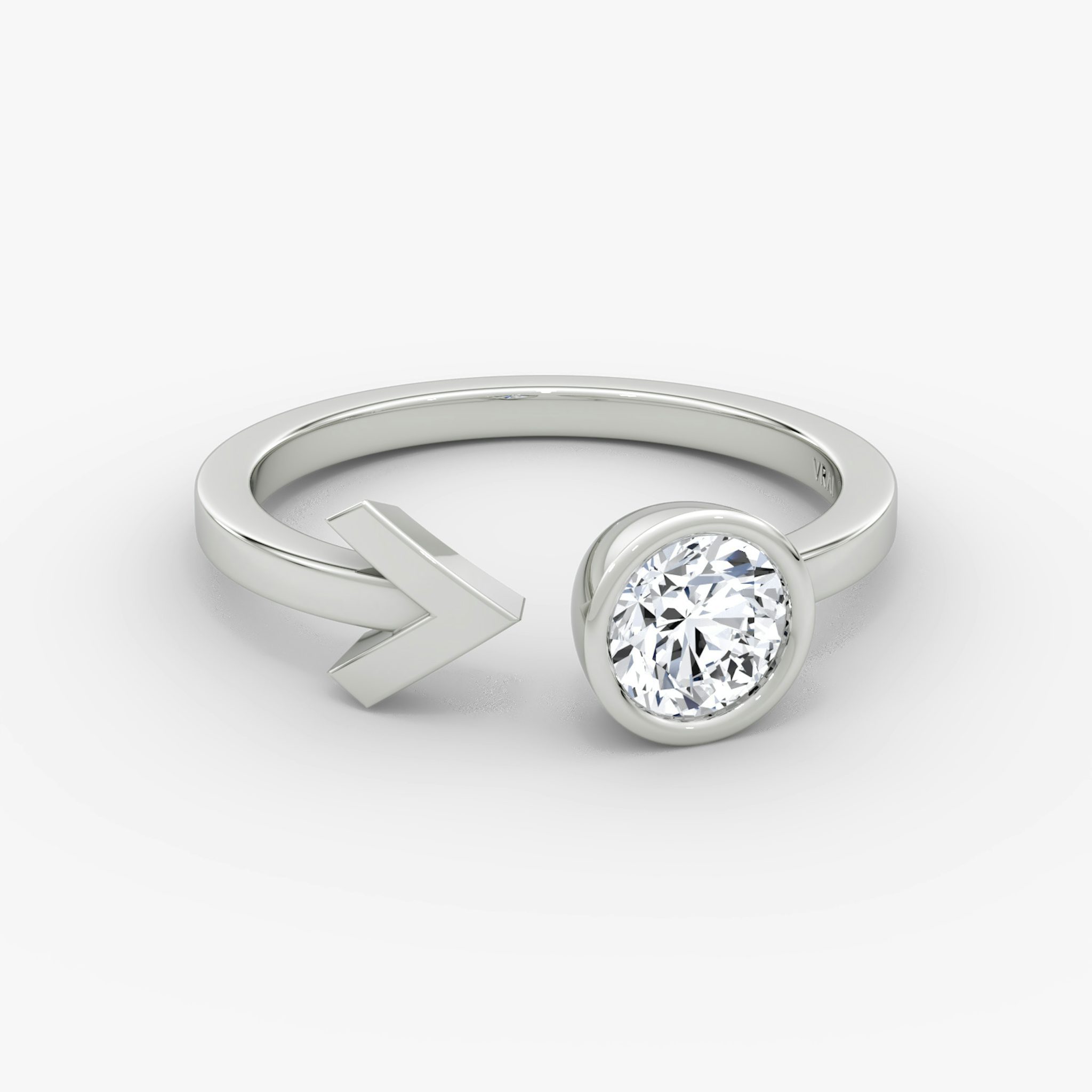 Arrow Cuff Ring | Round Brilliant | 14k | White Gold | caratWeight: 0.50ct