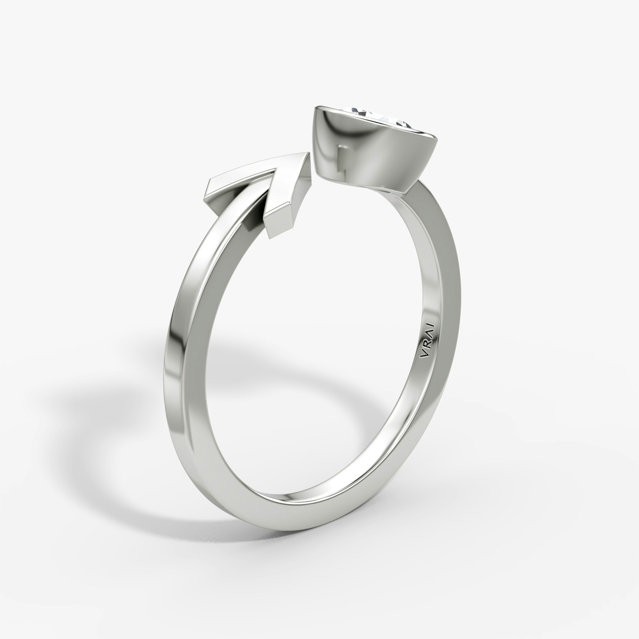 Arrow Cuff Ring | Round Brilliant | 14k | White Gold | caratWeight: 0.50ct