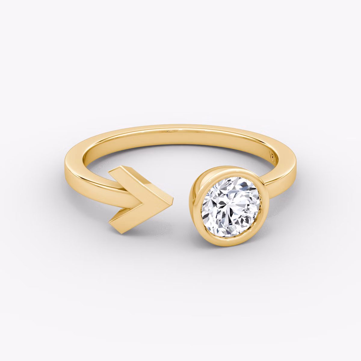 Arrow Cuff Ring | Round Brilliant | 14k | Yellow Gold | caratWeight: 0.50ct