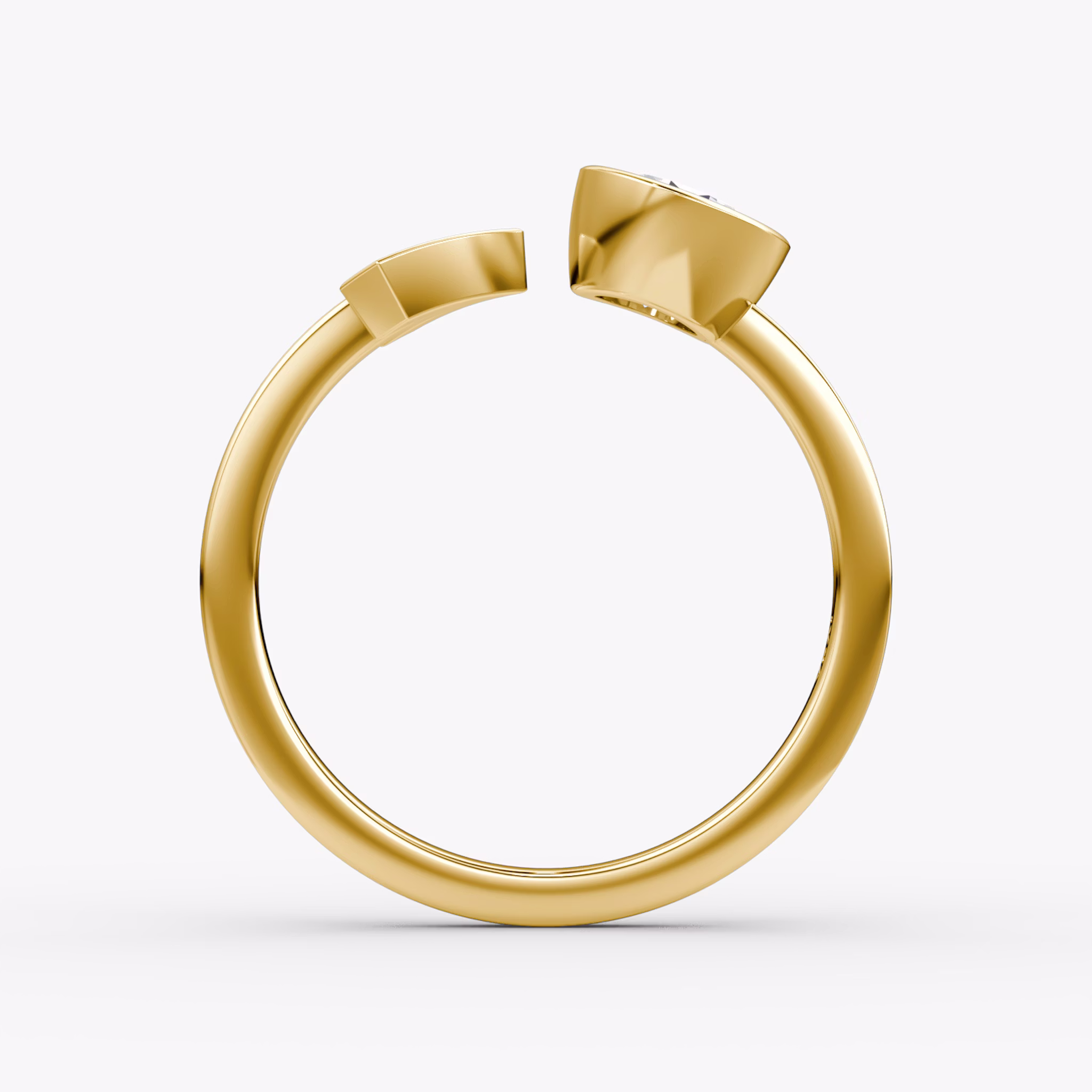 Arrow Cuff Ring | Round Brilliant | 14k | Yellow Gold | caratWeight: 0.50ct