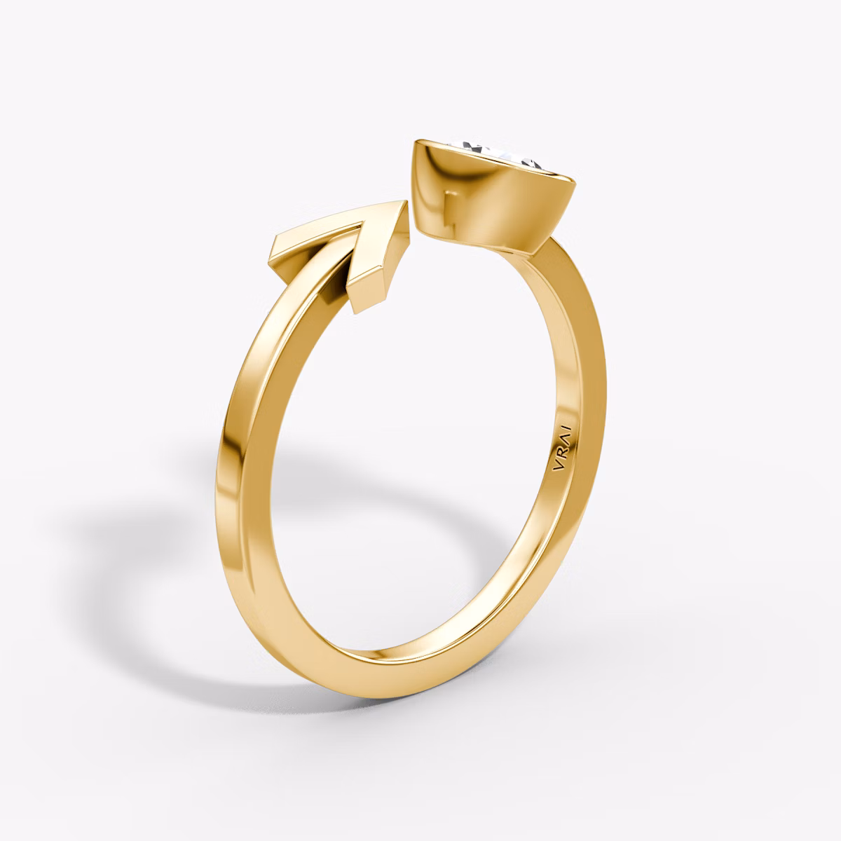 Arrow Cuff Ring | Round Brilliant | 14k | Yellow Gold | caratWeight: 0.50ct