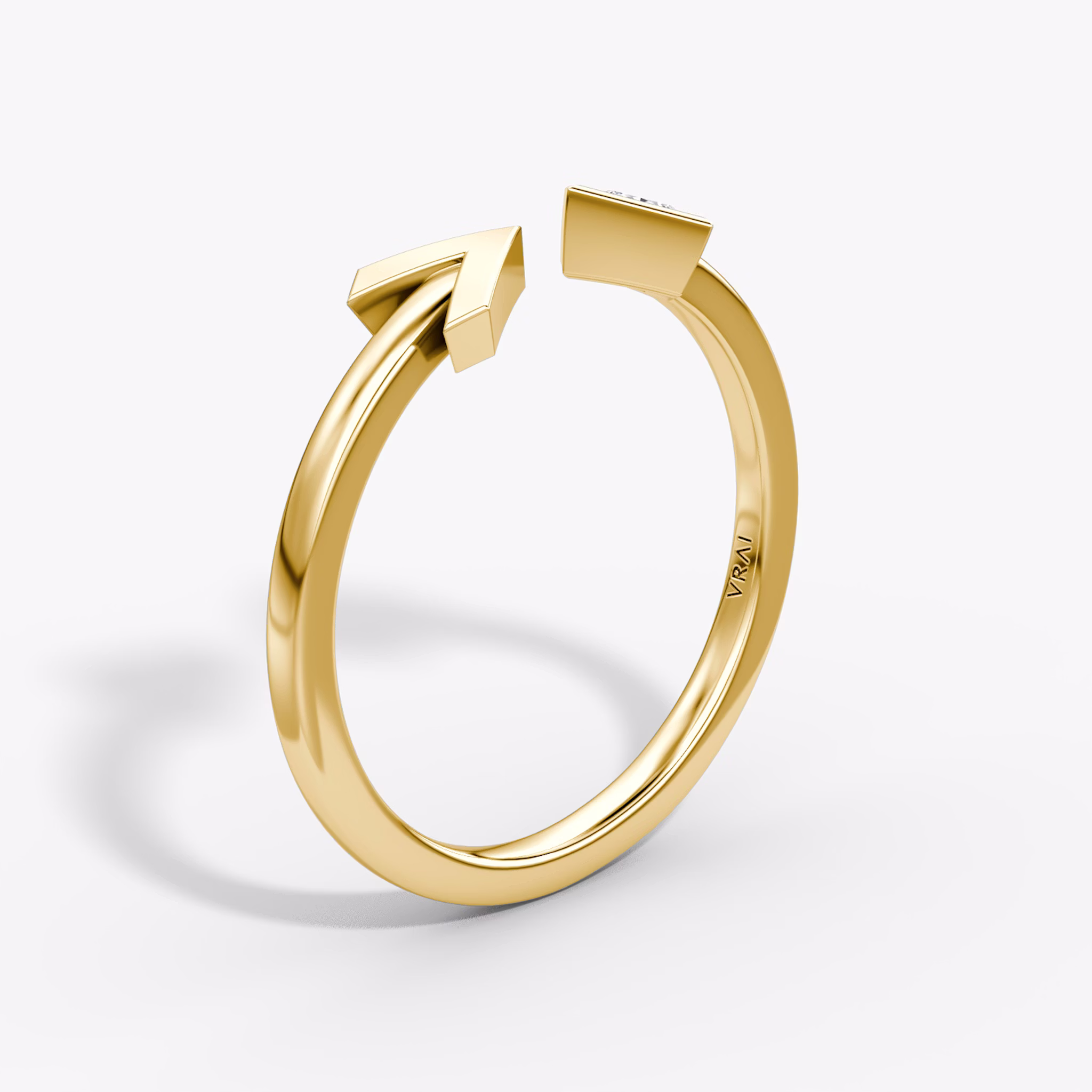Arrow Cuff Ring | Princess | 14k | Yellow Gold | caratWeight: 0.15ct