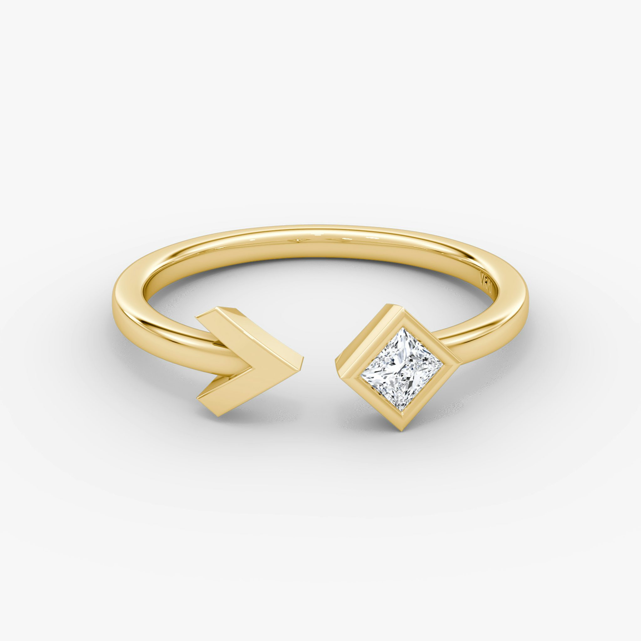 Arrow Cuff Ring | Princess | 14k | Yellow Gold | caratWeight: 0.15ct
