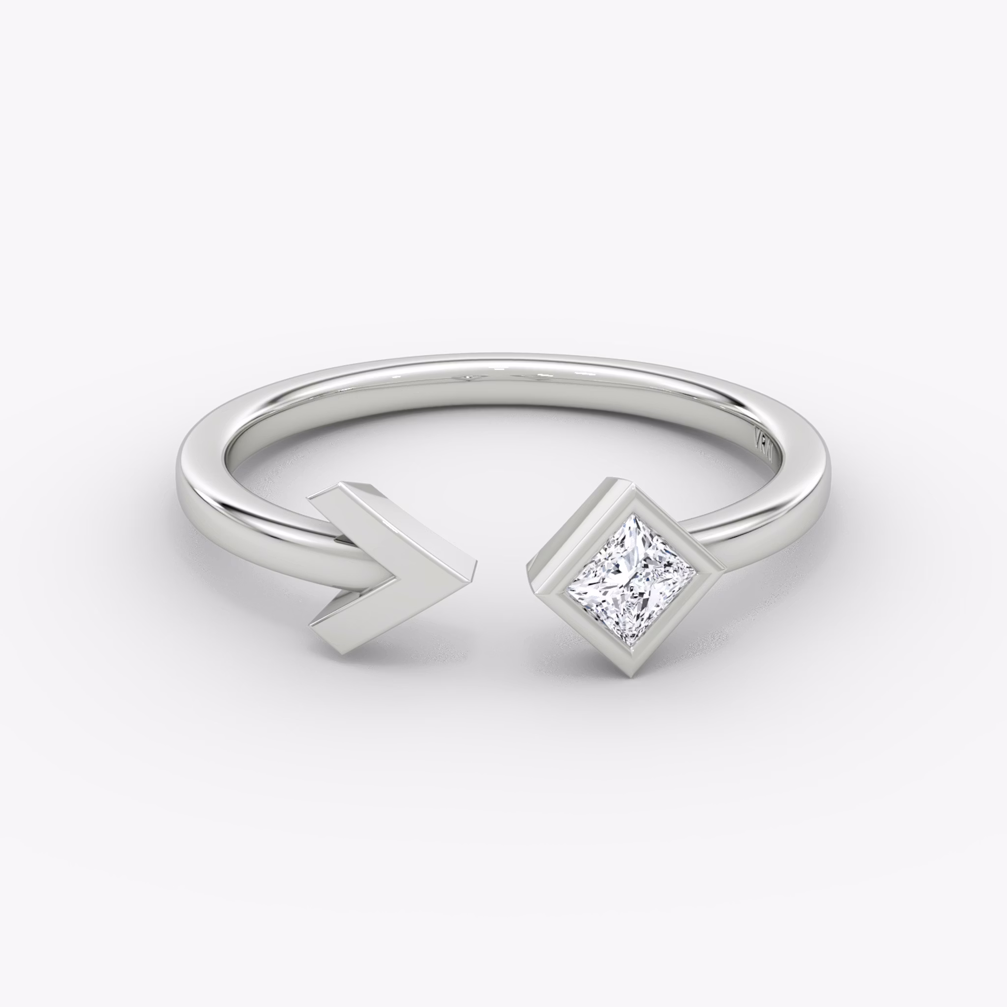 Arrow Cuff Ring | Princess | 14k | White Gold | caratWeight: 0.15ct