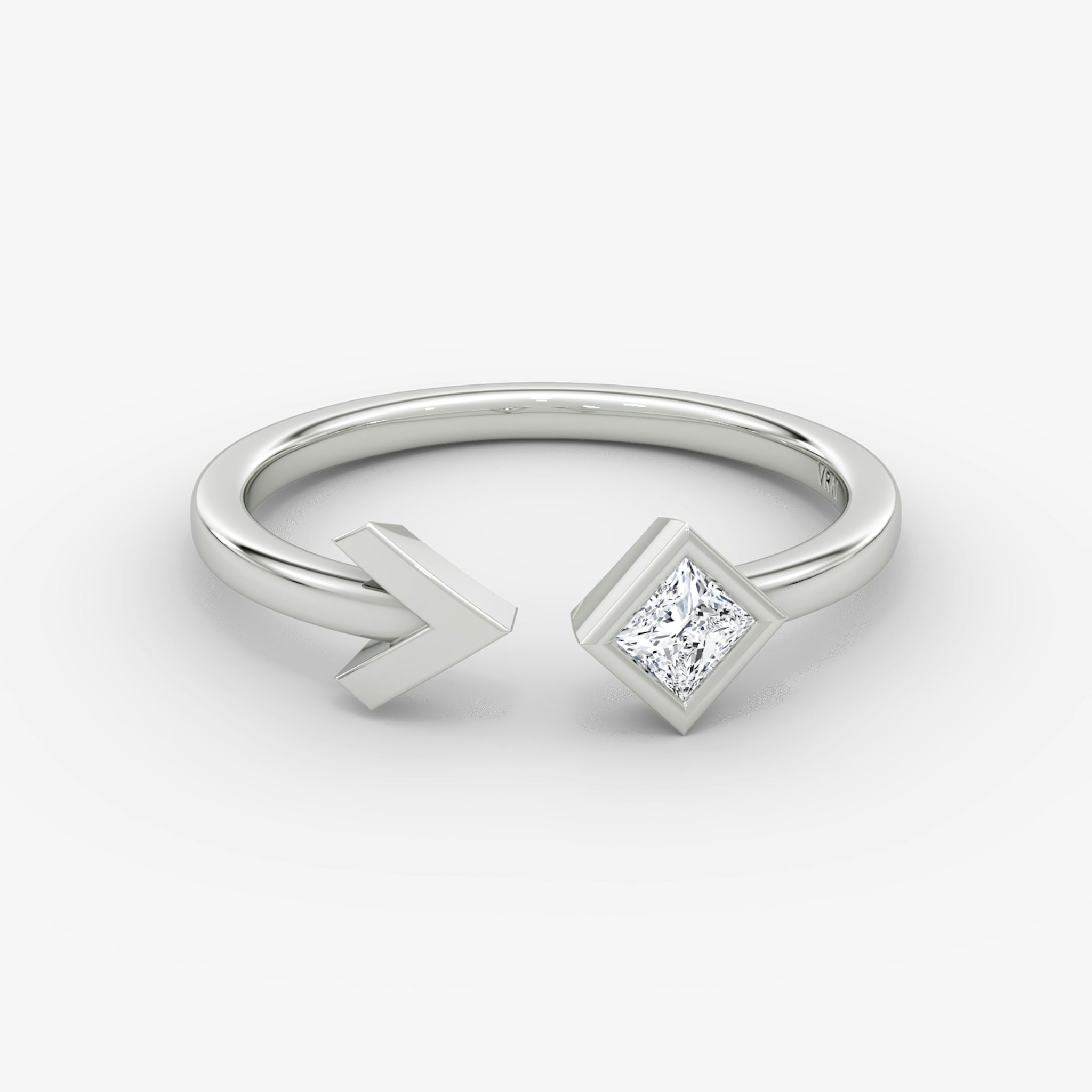 Arrow Cuff Ring | Princess | 14k | White Gold | caratWeight: 0.15ct