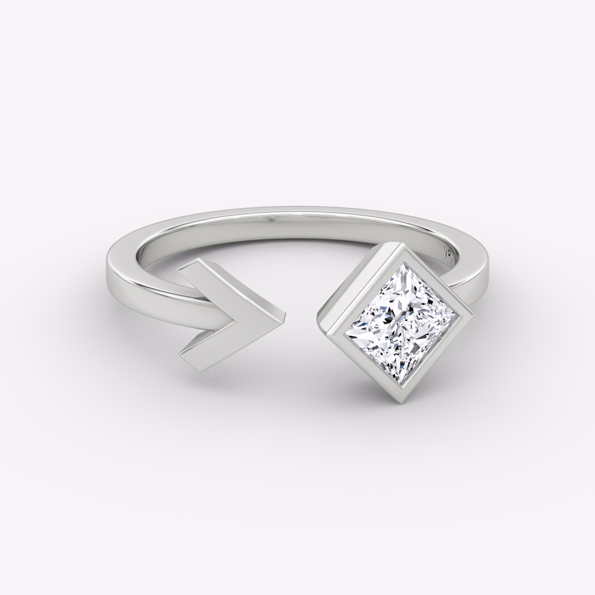 Arrow Cuff Ring | Princess | 14k | White Gold | caratWeight: 0.50ct
