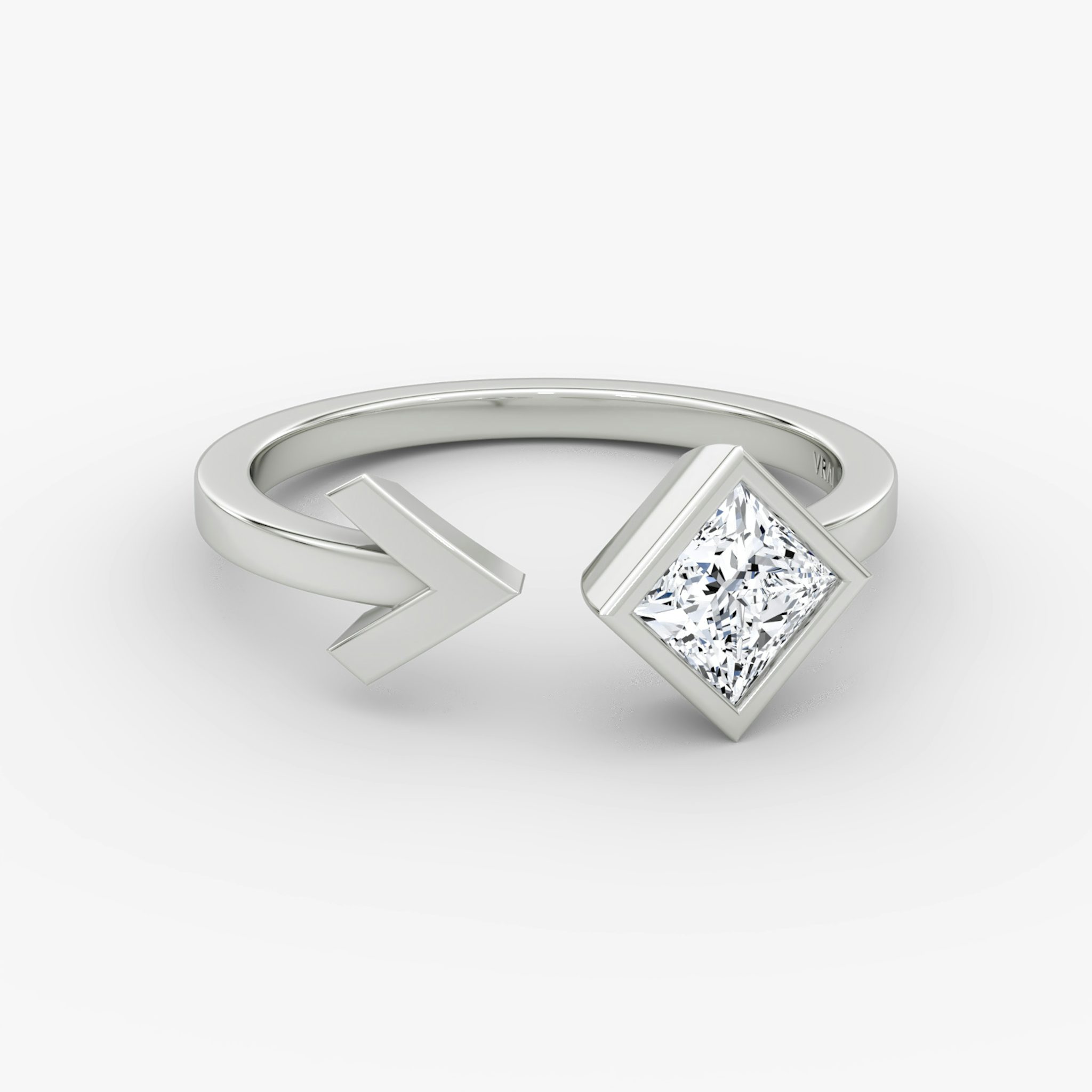 Arrow Cuff Ring | Princess | 14k | White Gold | caratWeight: 0.50ct