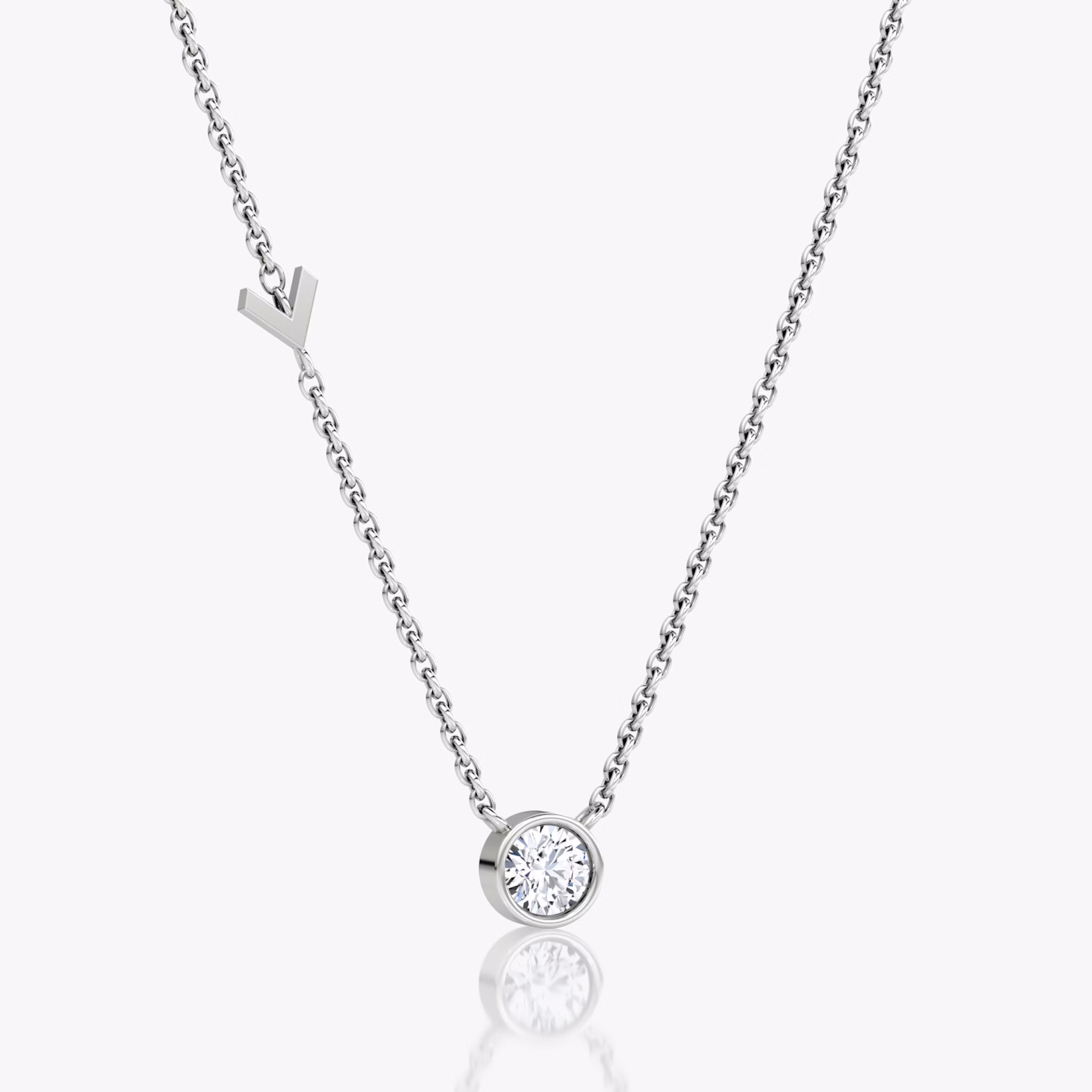 Arrow Station Necklace | Round Brilliant | 14k | White Gold | caratWeight: 0.25ct