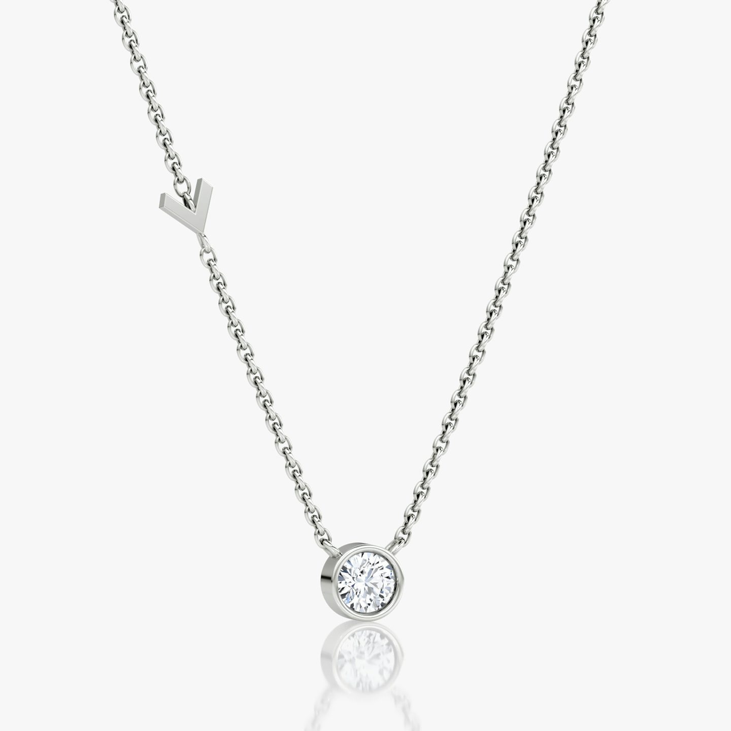 Collier Arrow Station | Rond Brillant | 14k | Or blanc | caratWeight: 0.25ct