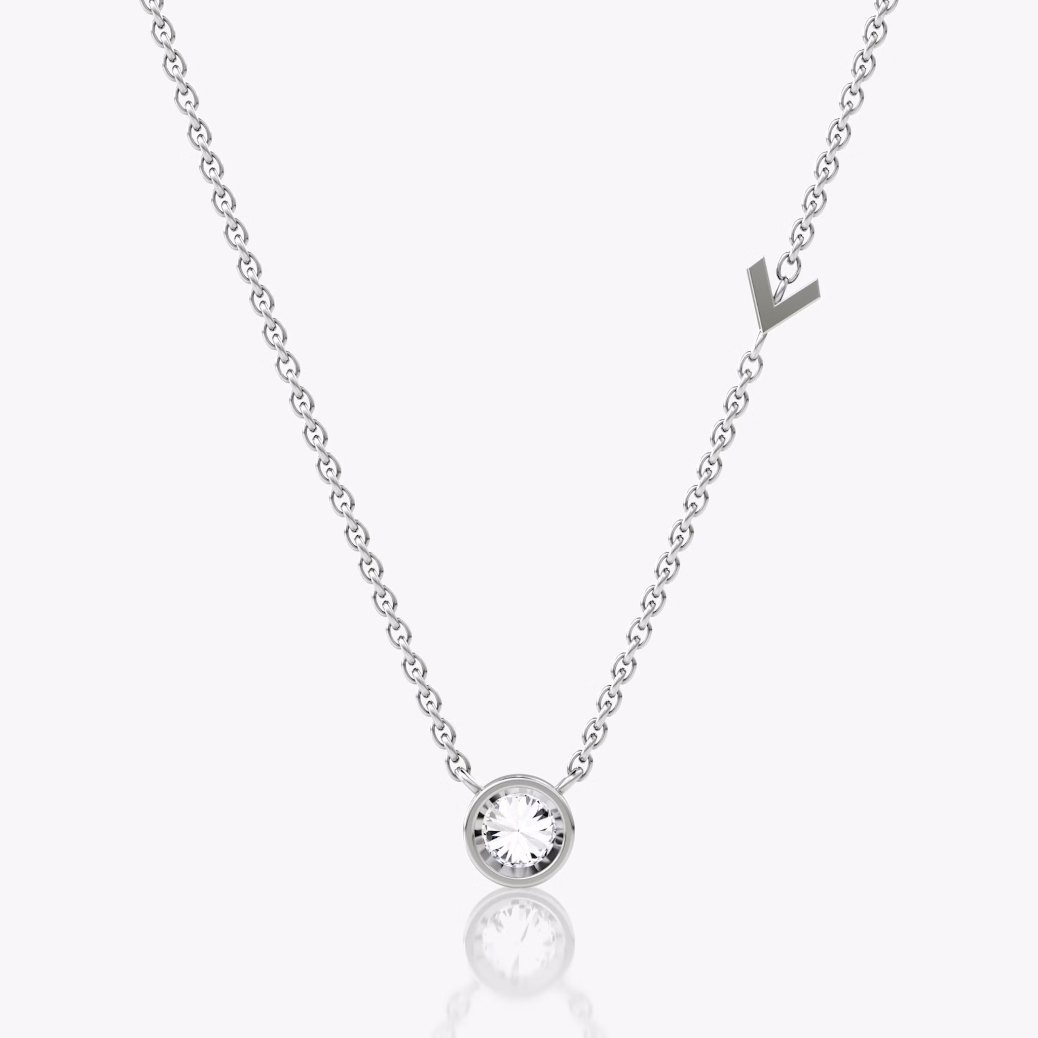 Arrow Station Necklace | Round Brilliant | 14k | White Gold | caratWeight: 0.25ct