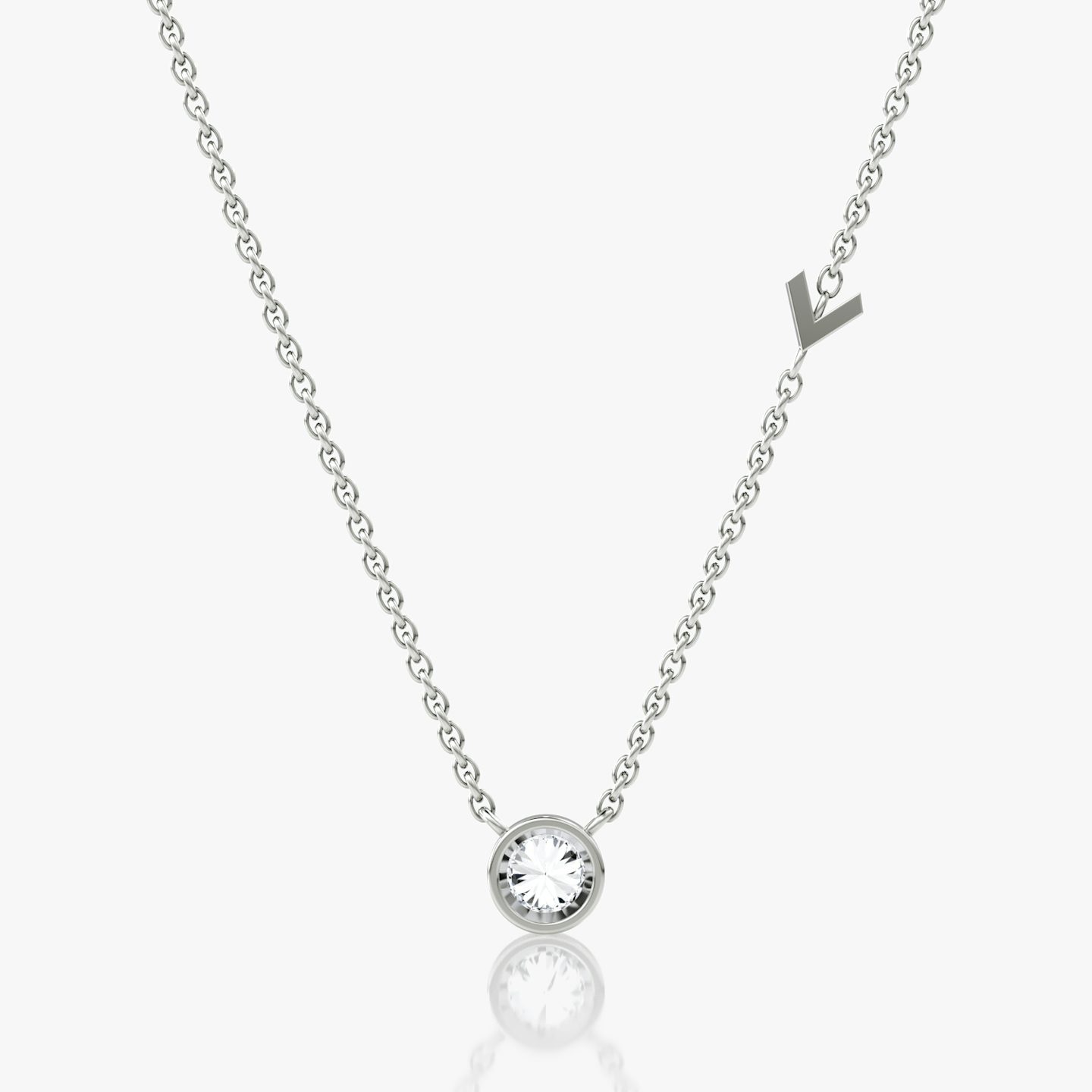Collier Arrow Station | Rond Brillant | 14k | Or blanc | caratWeight: 0.25ct