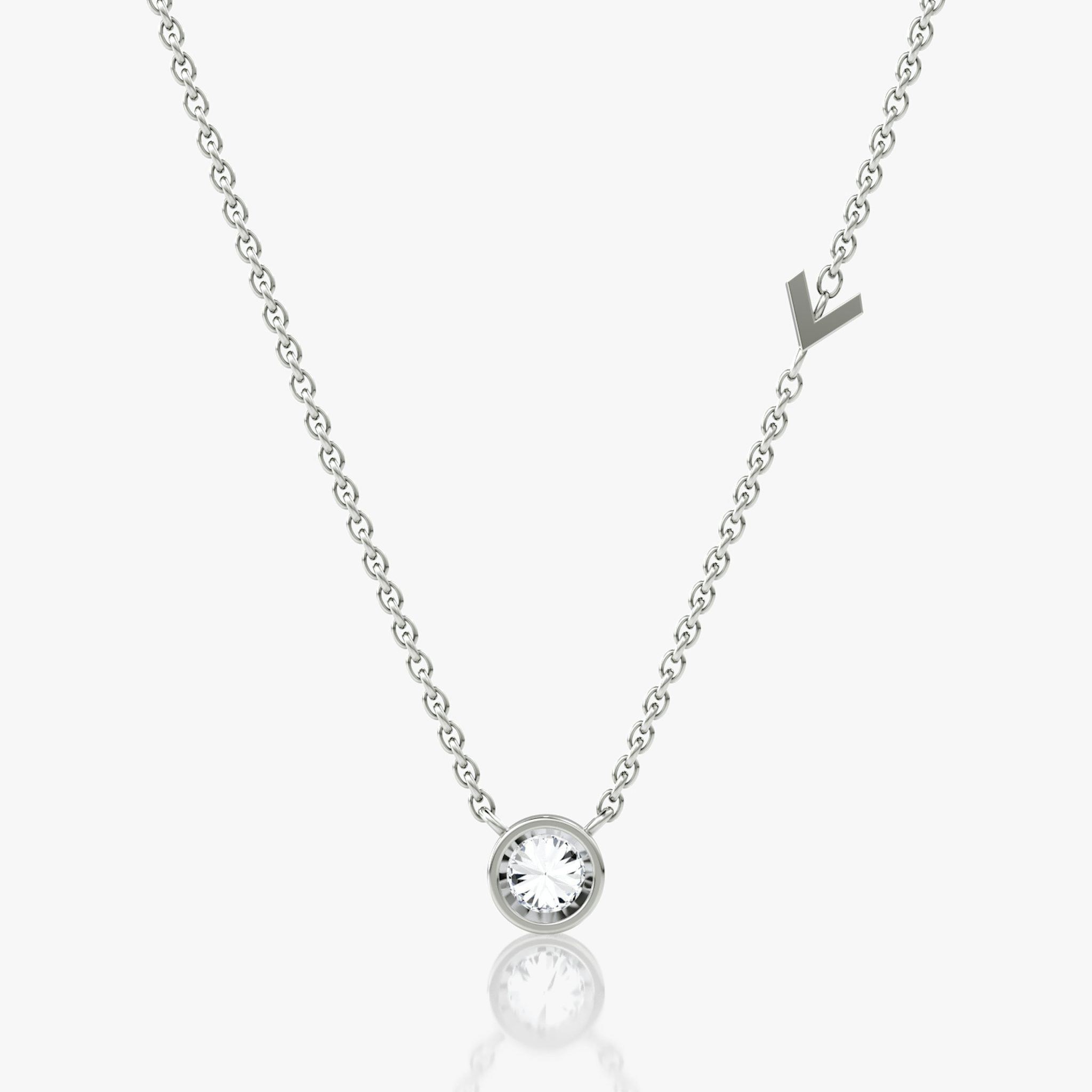 Arrow Station Necklace | Round Brilliant | 14k | White Gold | caratWeight: 0.25ct
