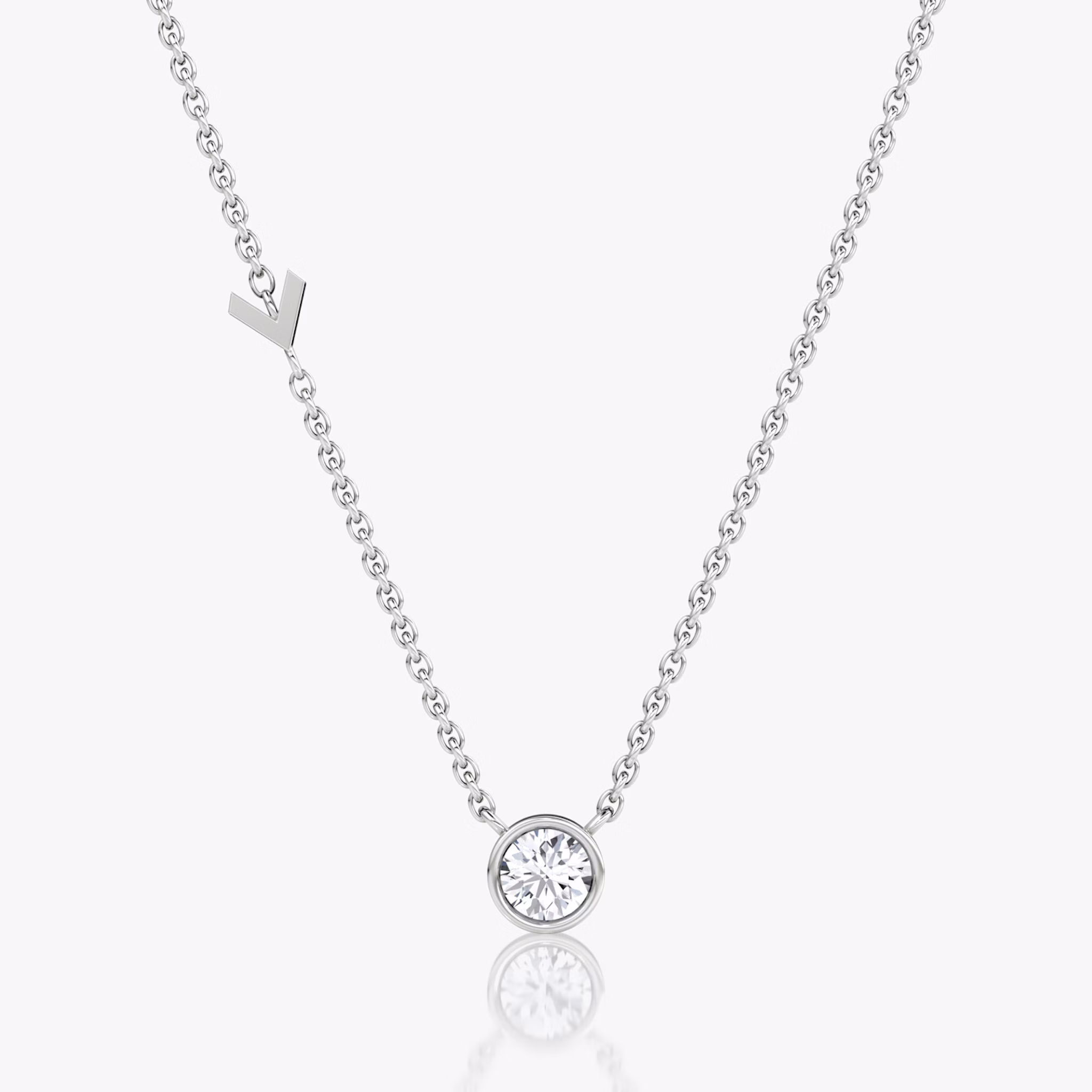 Arrow Station Necklace | Round Brilliant | 14k | White Gold | caratWeight: 0.25ct