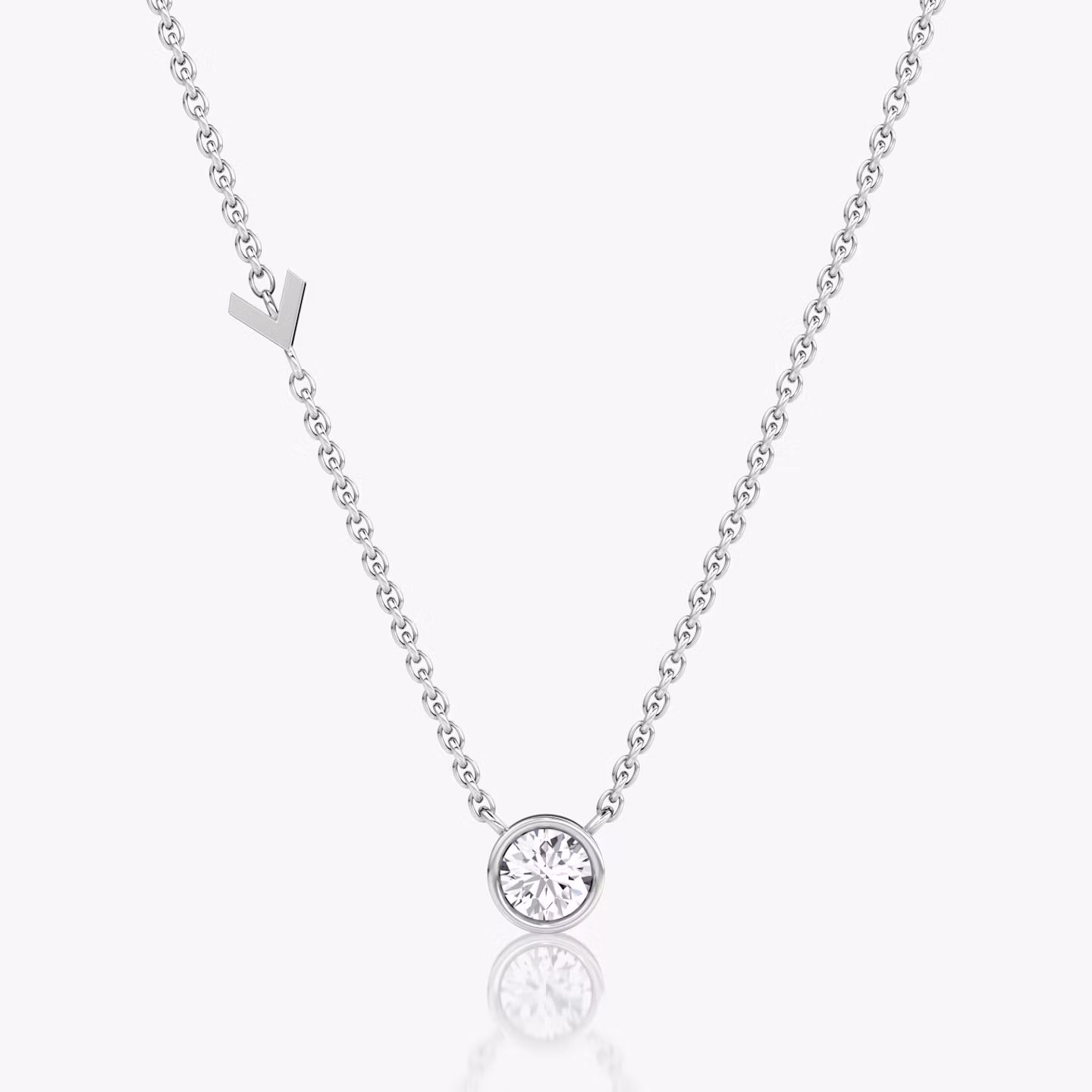 Collier Arrow Station | Rond Brillant | 14k | Or blanc | caratWeight: 0.25ct
