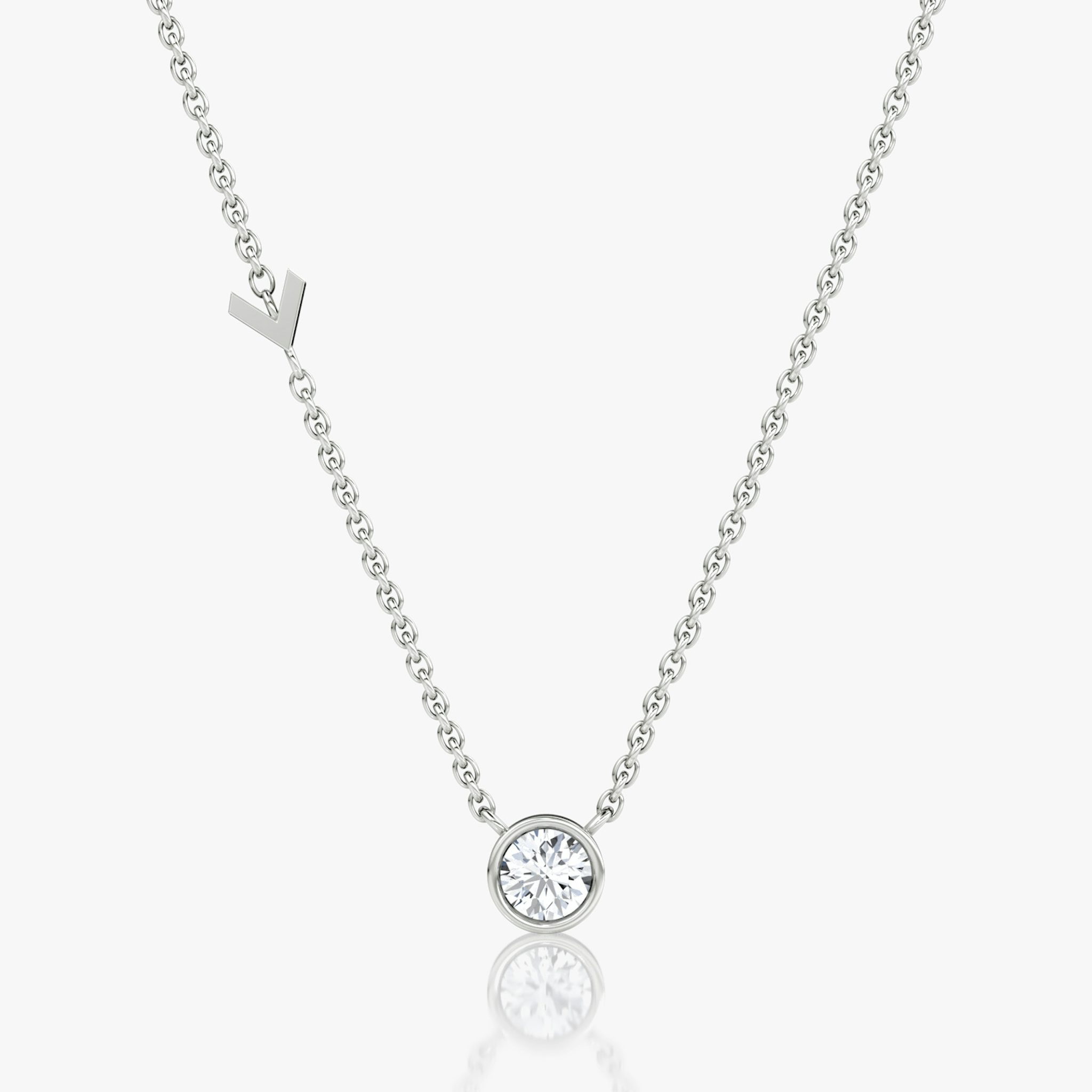 Arrow Station Necklace | Round Brilliant | 14k | White Gold | caratWeight: 0.25ct