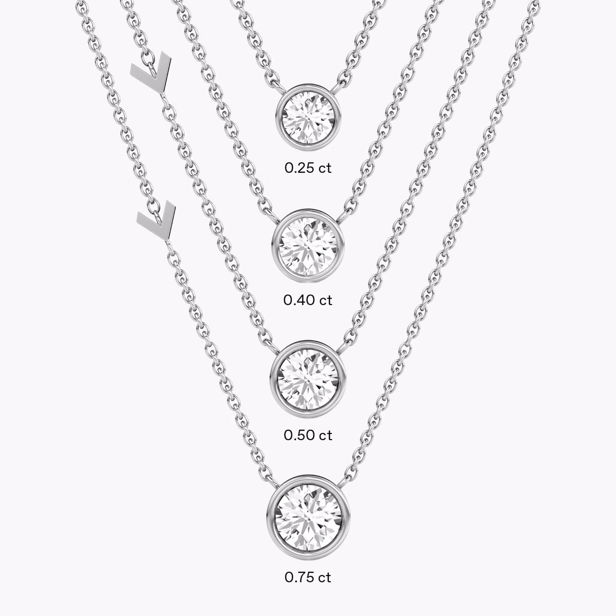 Arrow Station Necklace | Round Brilliant | 14k | White Gold | caratWeight: 0.25ct