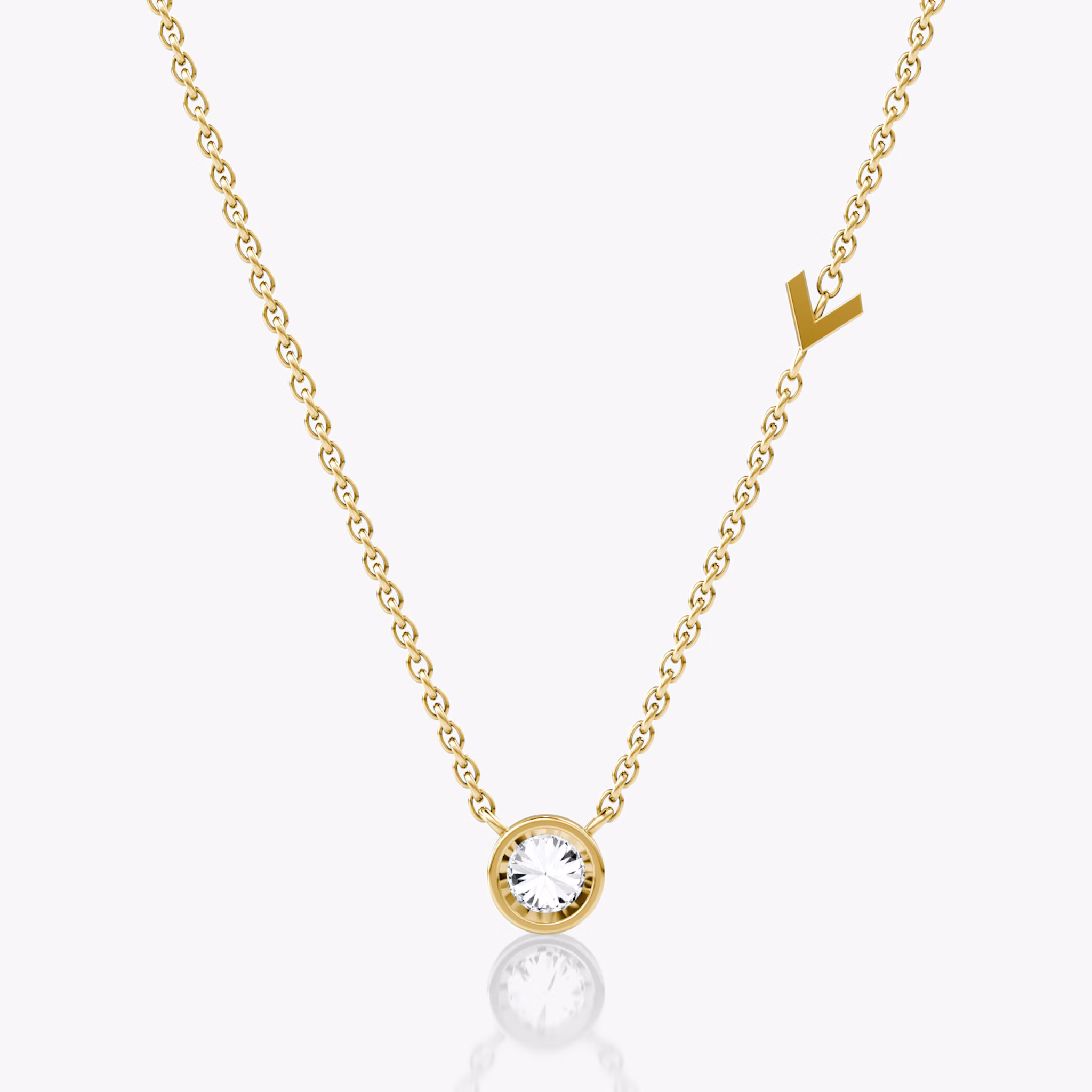 Arrow Station Necklace | Round Brilliant | 14k | Yellow Gold | caratWeight: 0.25ct