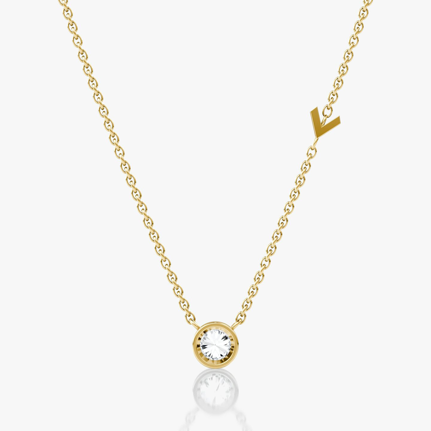 Collier Arrow Station | Rond Brillant | 14k | Or jaune | caratWeight: 0.25ct