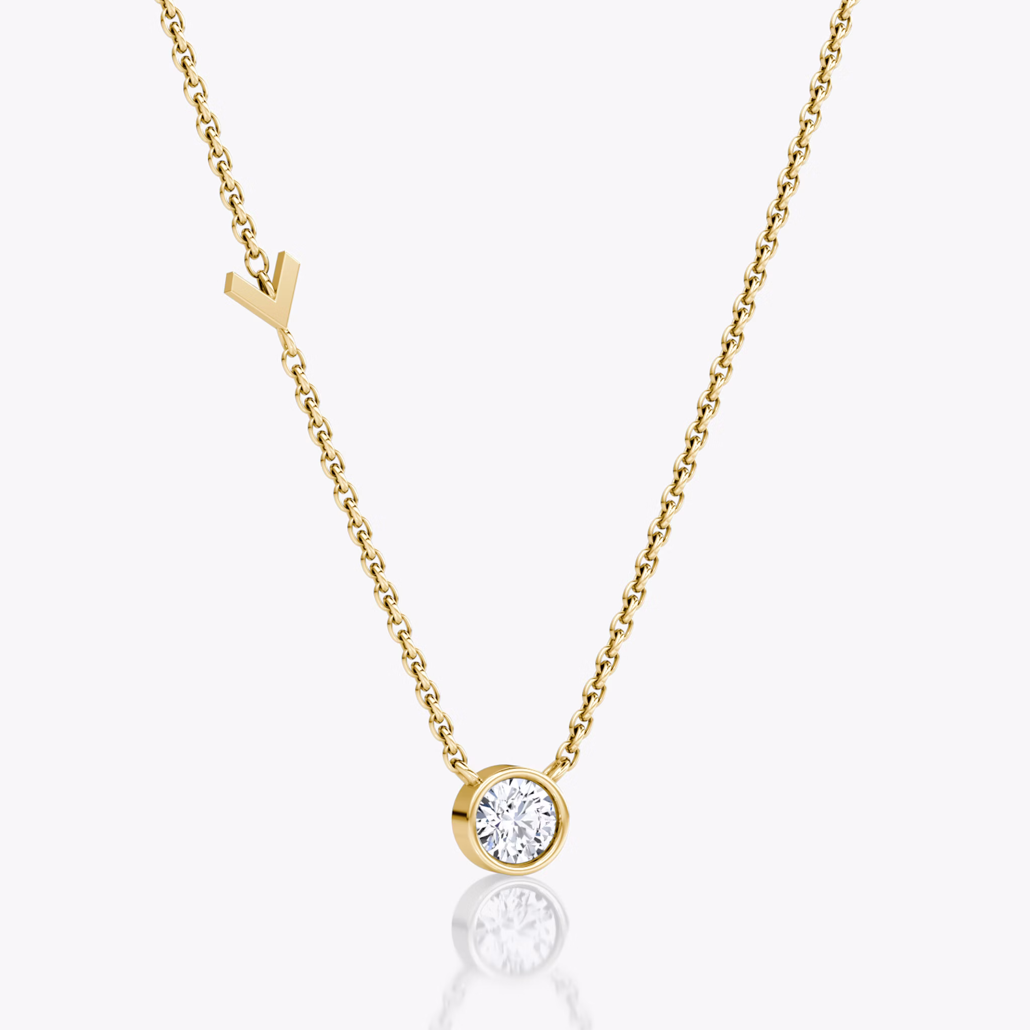 Arrow Station Necklace | Round Brilliant | 14k | Yellow Gold | caratWeight: 0.25ct