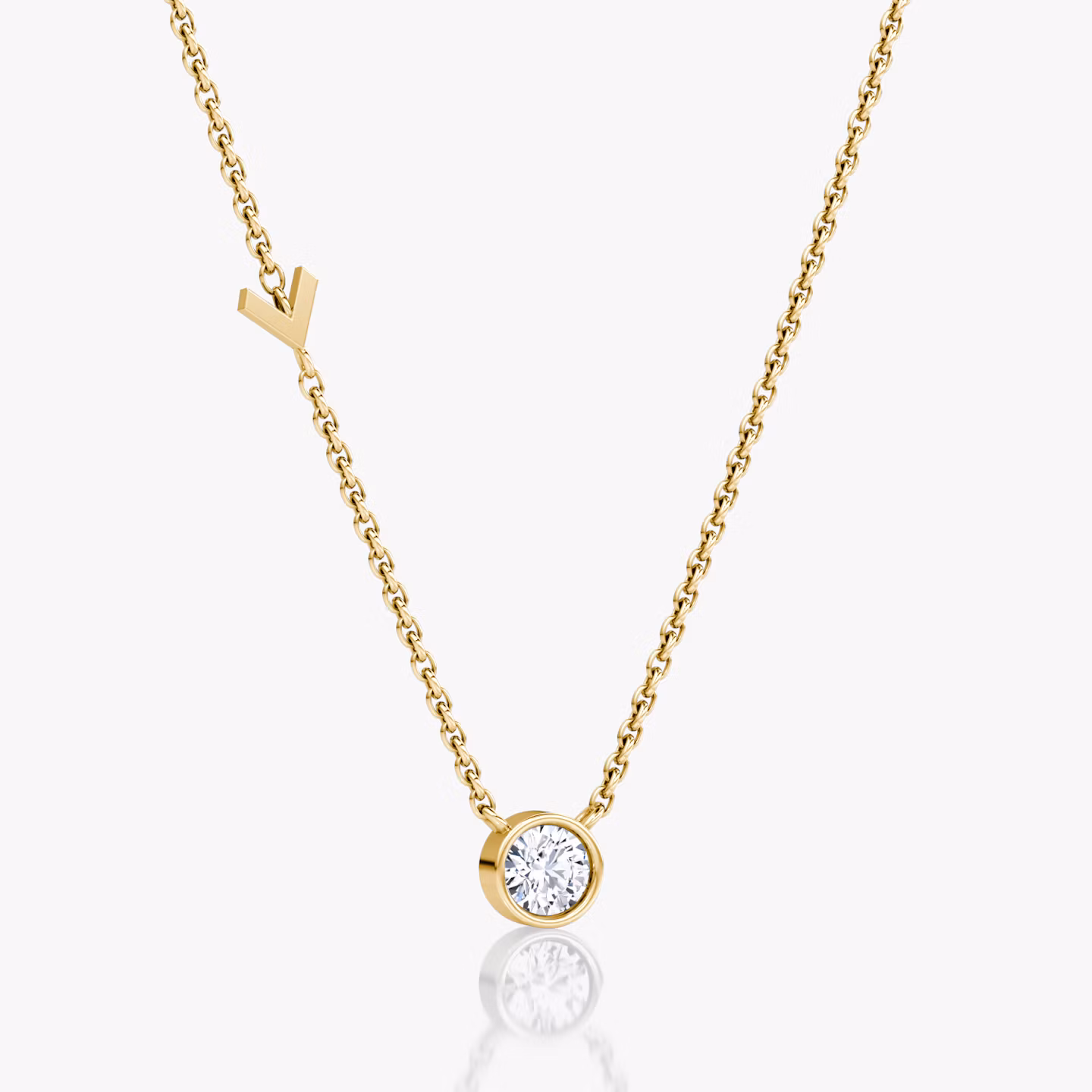 Collier Arrow Station | Rond Brillant | 14k | Or jaune | caratWeight: 0.25ct