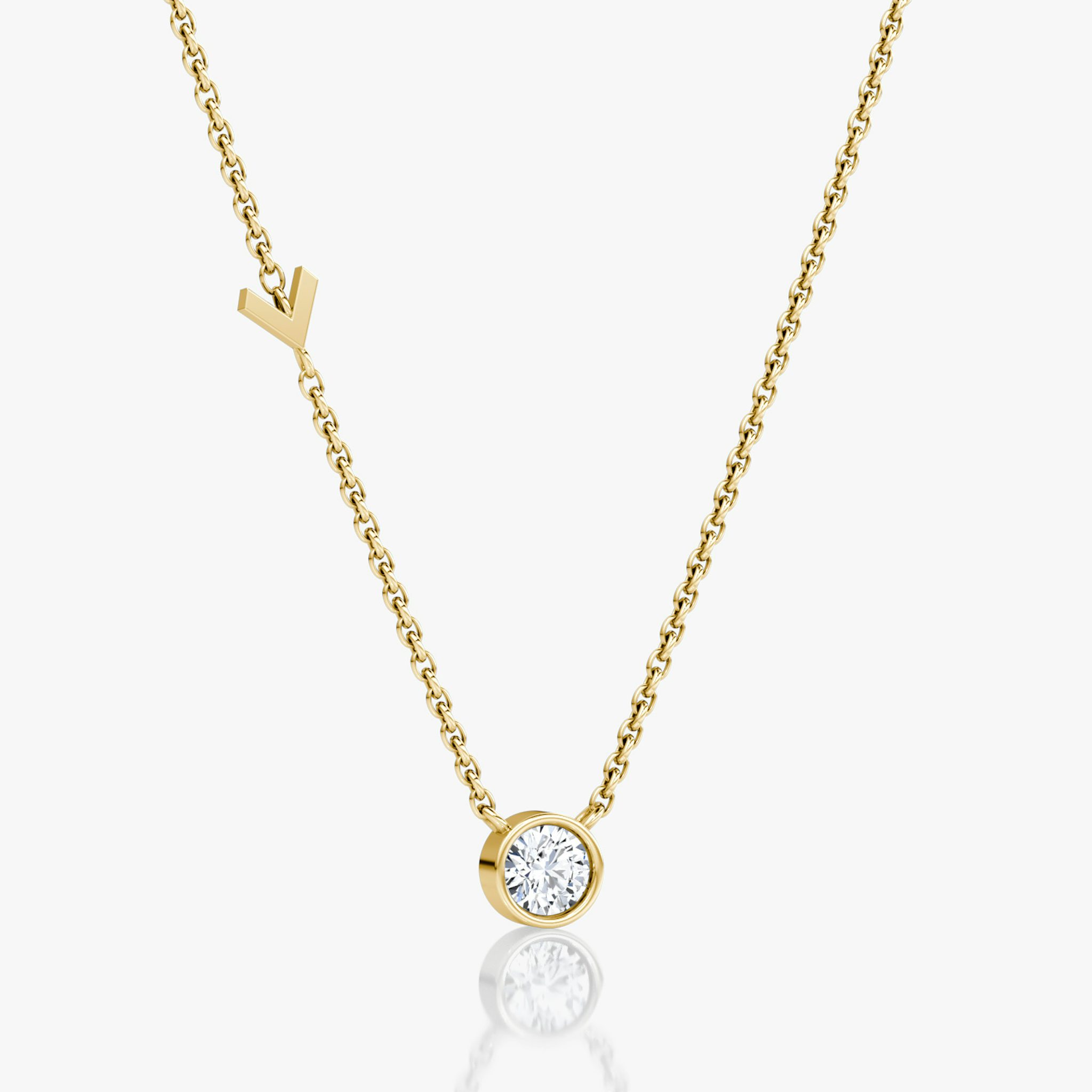Arrow Station Necklace | Round Brilliant | 14k | Yellow Gold | caratWeight: 0.25ct