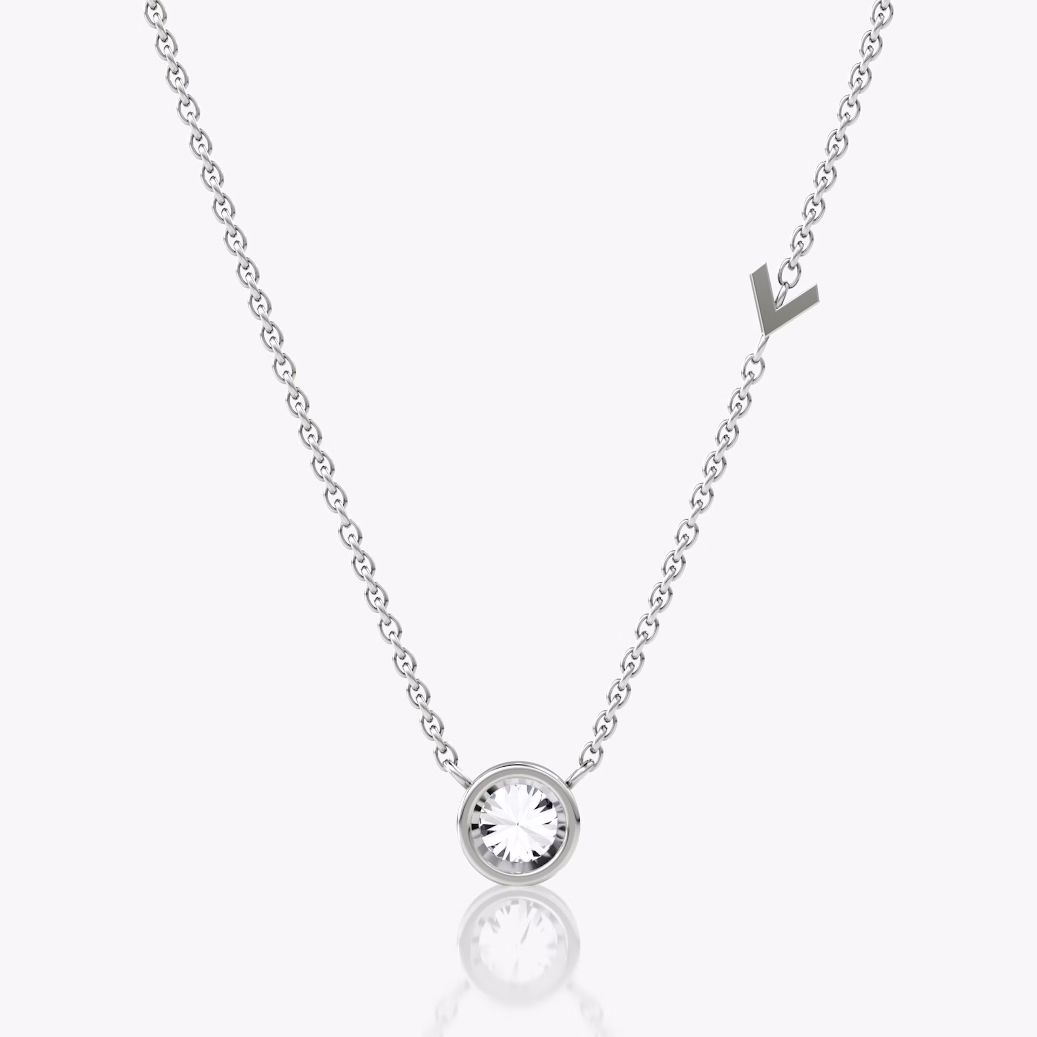 Arrow Station Necklace | Round Brilliant | 14k | White Gold | caratWeight: 0.40ct