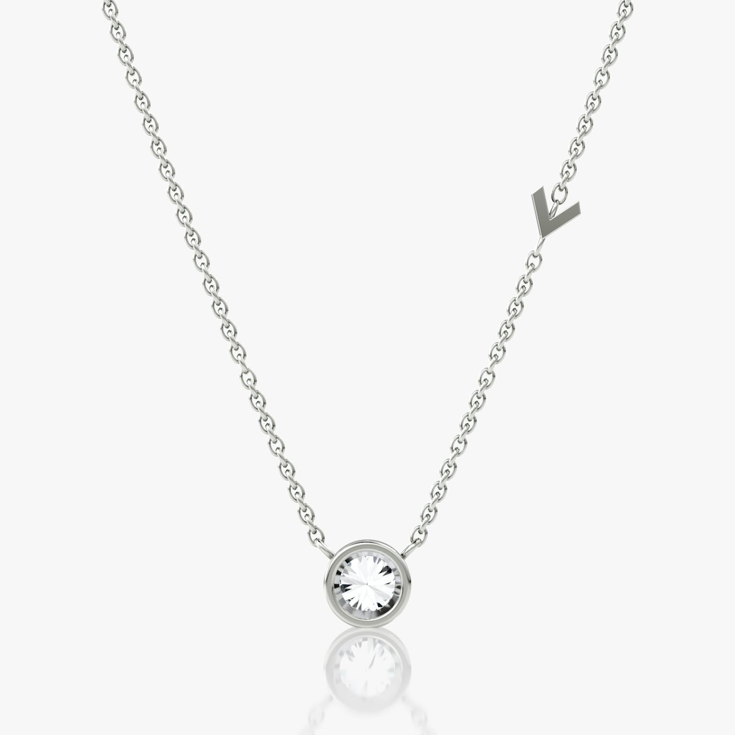 Arrow Station Necklace | Round Brilliant | 14k | White Gold | caratWeight: 0.40ct