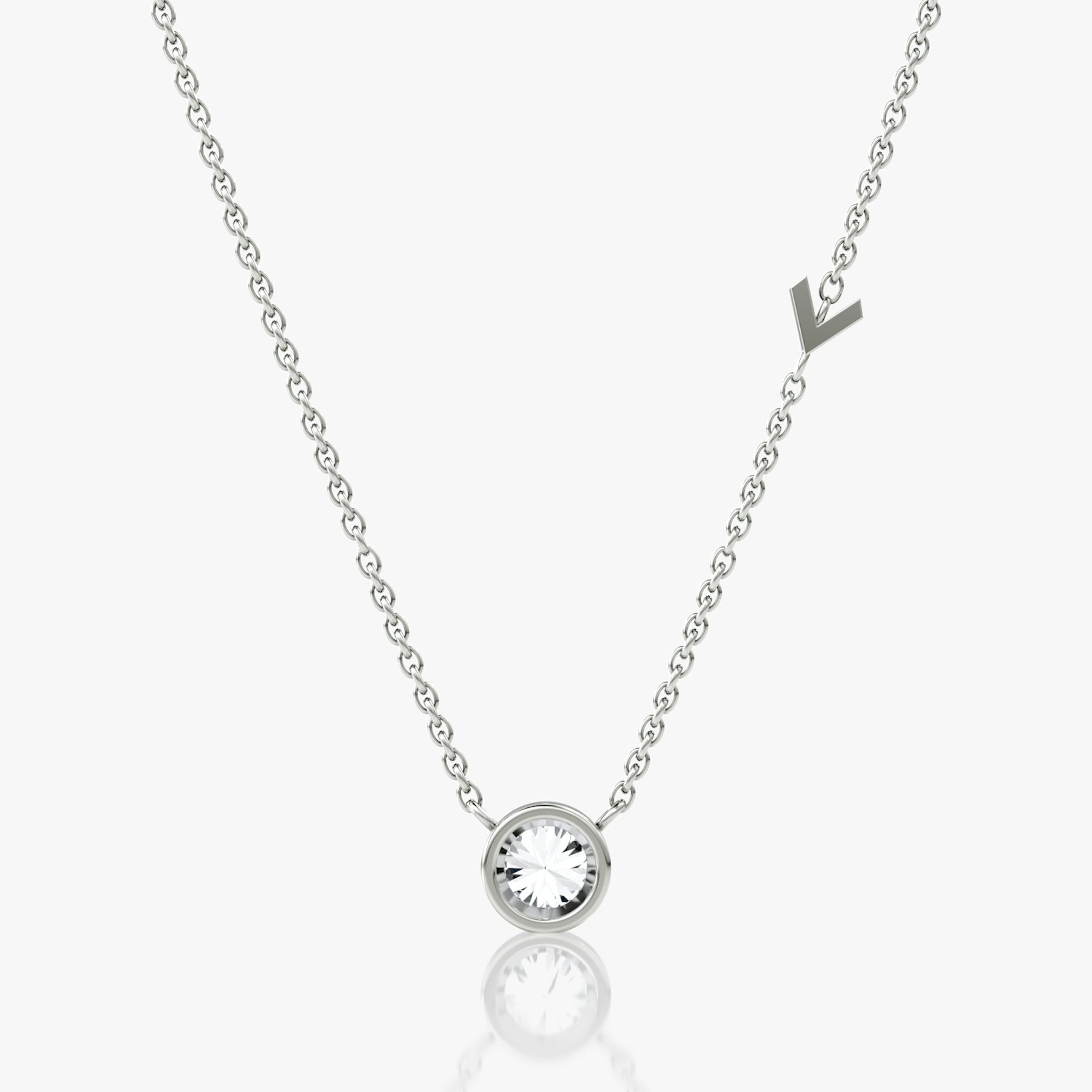 Arrow Station Necklace | Round Brilliant | 14k | White Gold | caratWeight: 0.40ct