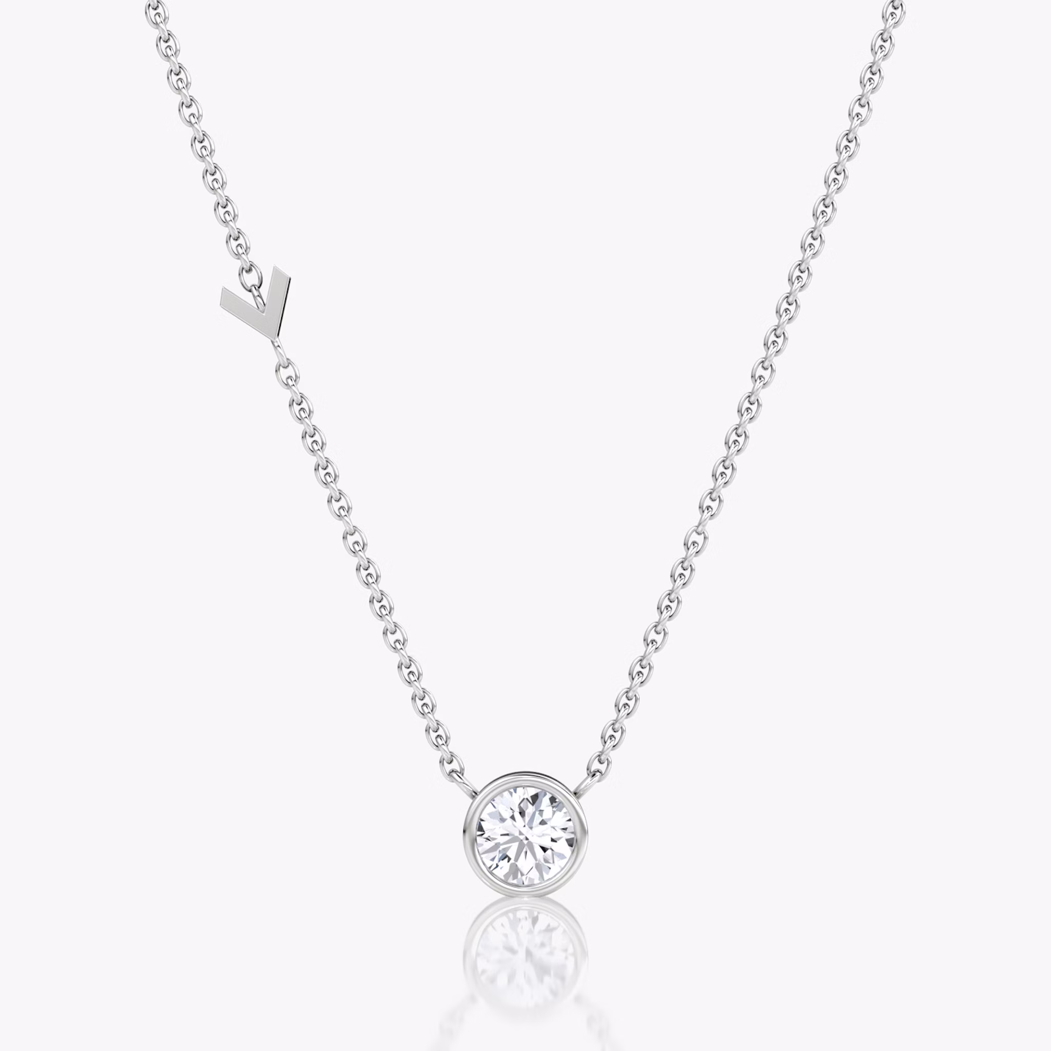 Arrow Station Necklace | Round Brilliant | 14k | White Gold | caratWeight: 0.40ct