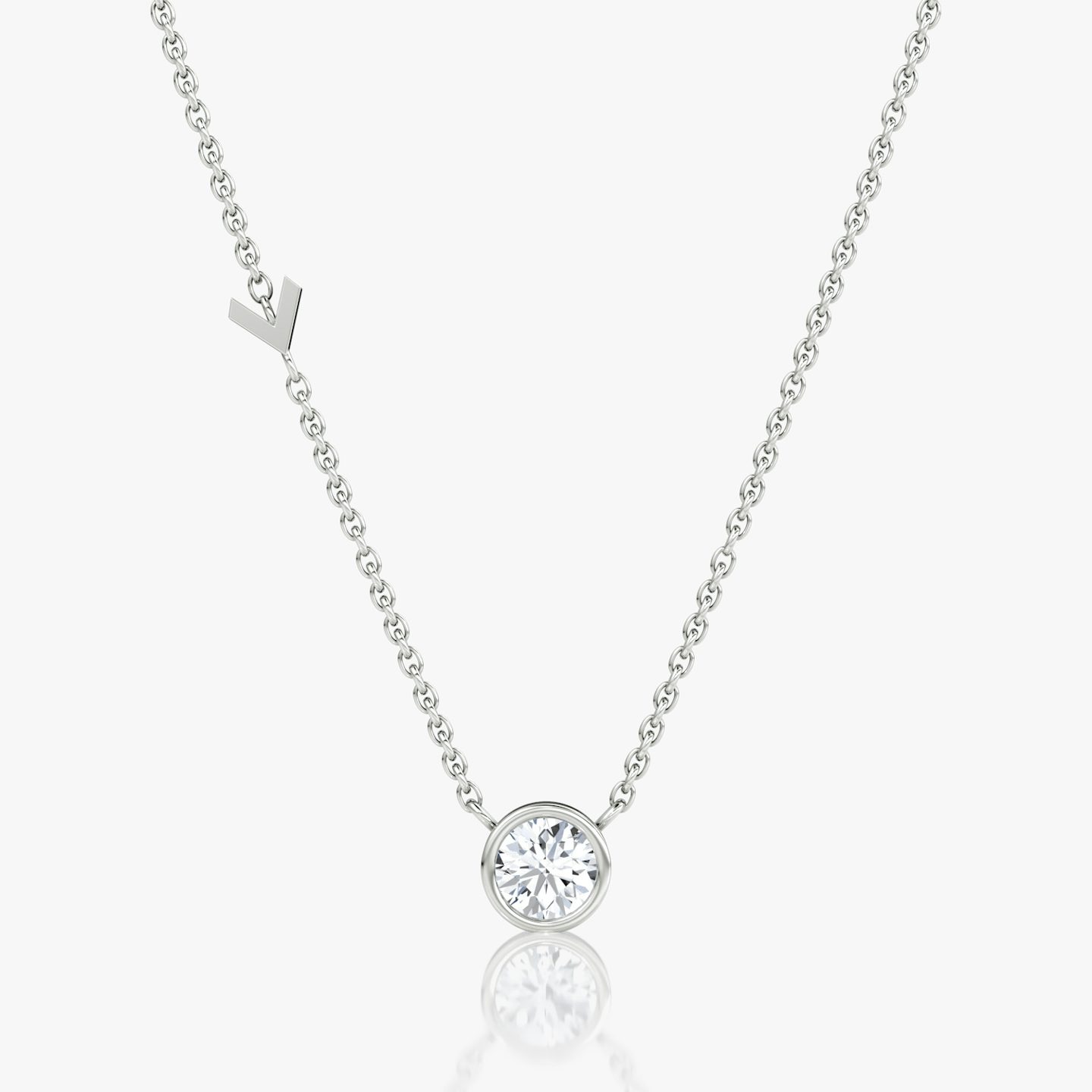 Arrow Station Necklace | Round Brilliant | 14k | White Gold | caratWeight: 0.40ct