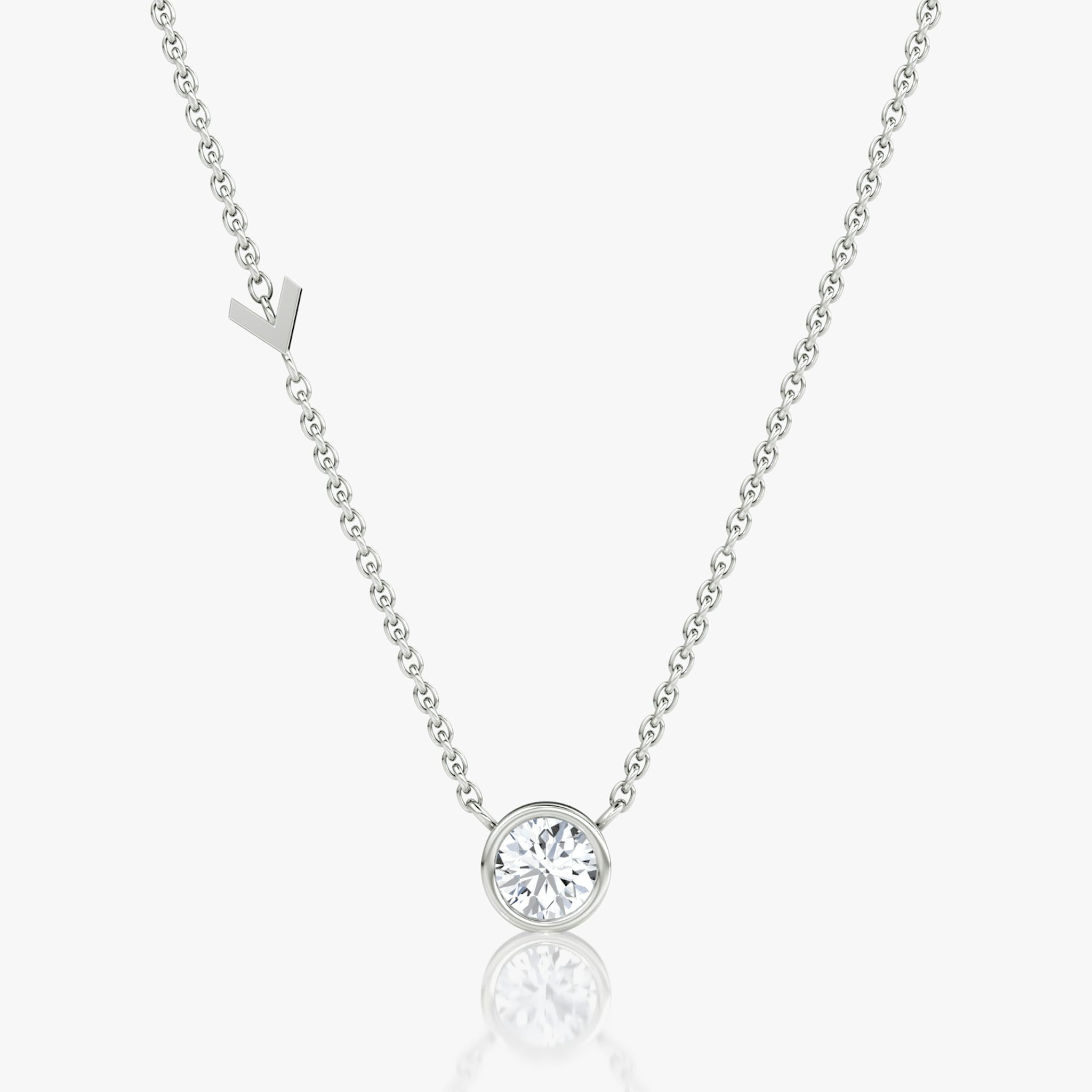 Arrow Station Necklace | Round Brilliant | 14k | White Gold | caratWeight: 0.40ct